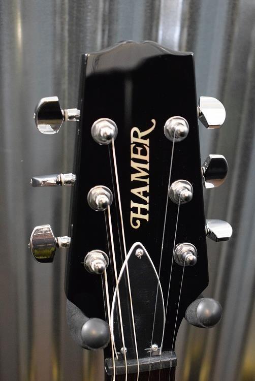 Hamer Guitars Sunburst Archtop Flame Trans Black Electric Guitar #136