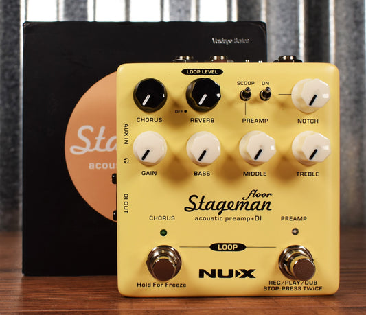 NUX NAP-5 Stageman Floor Acoustic Preamp Looper Chorus Reverb Delay Guitar Effect Pedal