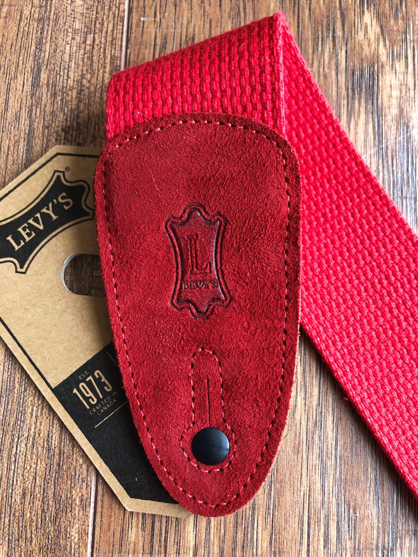 Levy's MC8-RED 2" Adjustable Cotton Guitar & Bass Strap Red
