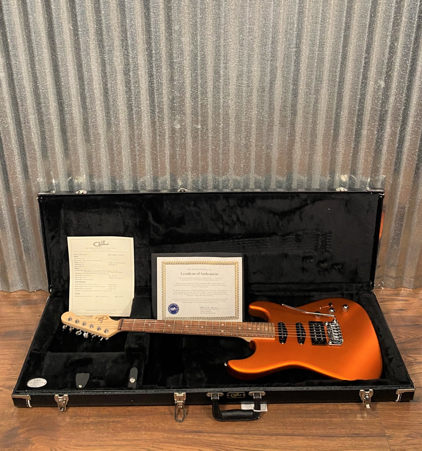 G&L USA Legacy HSS RMC Tangerine Metallic Guitar & Case #5190