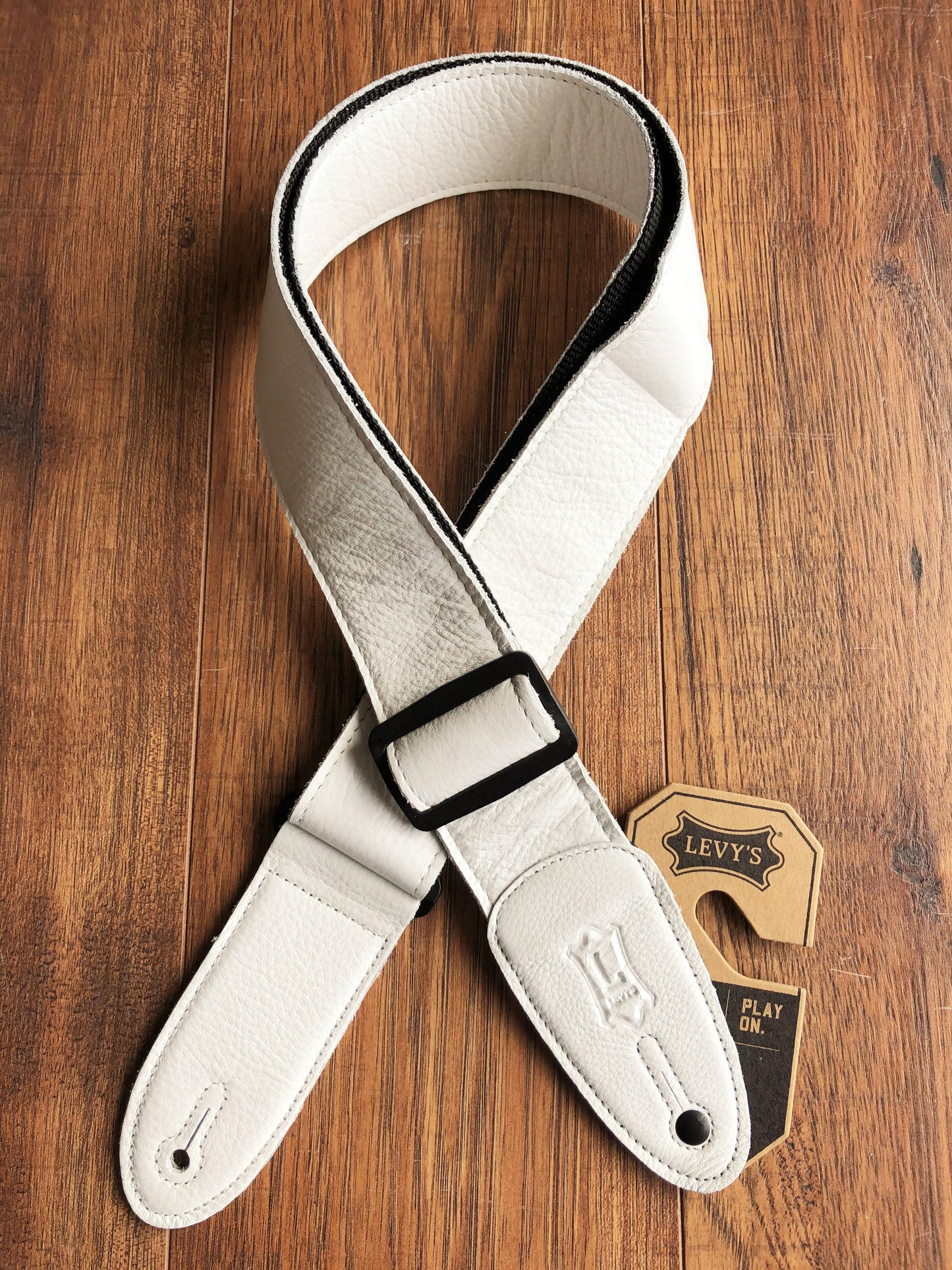 Levy's M7GP-WHT 2" Adjustable Garment Leather Guitar & Bass Strap White