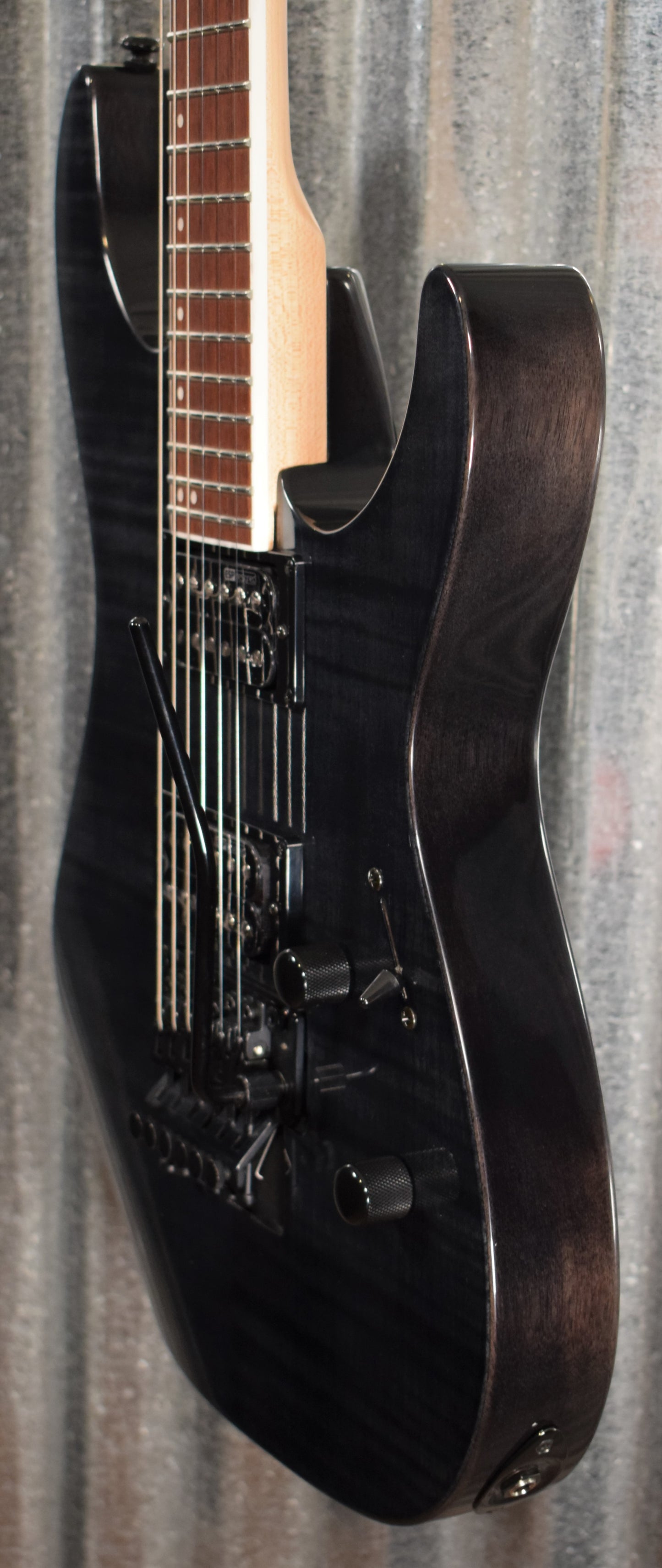 ESP LTD M-200FM See Thru Black Flame Top Guitar LM200FMSTBLK #0336