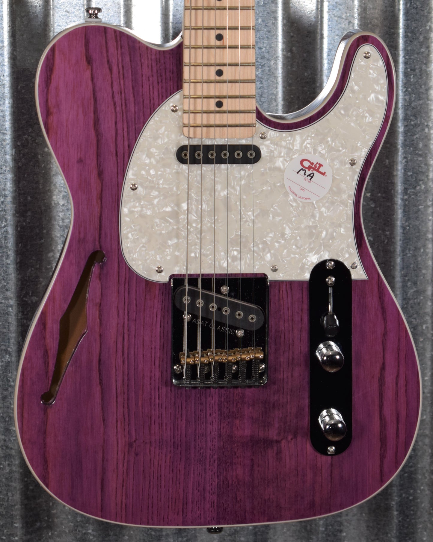 G&L Tribute Limited Edition ASAT Classic Semi Hollow Double Bound Lilac Guitar #9452