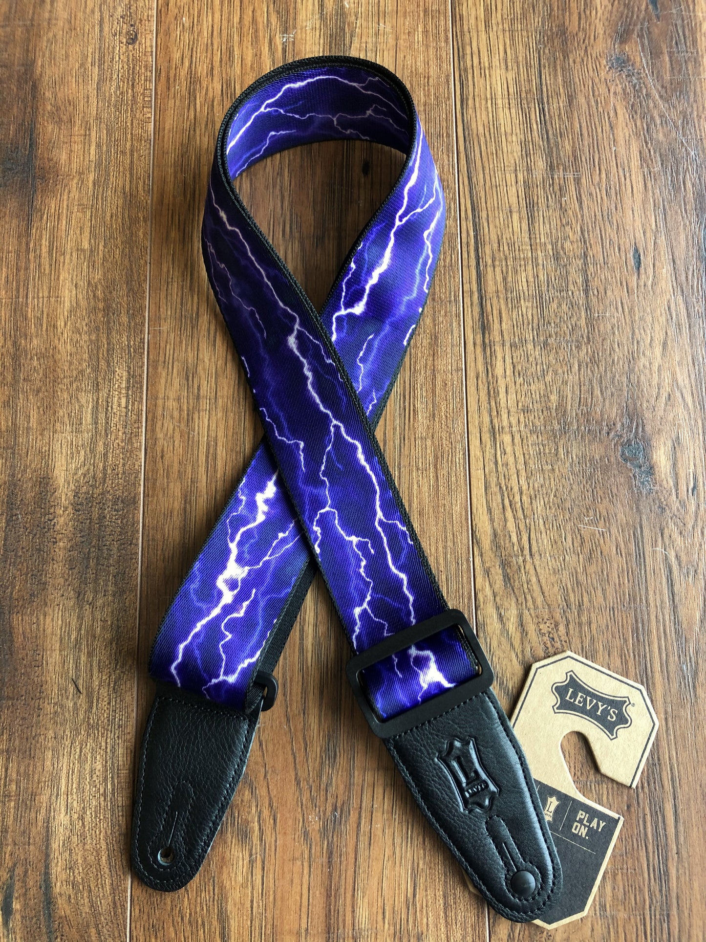 Levy's MP-18 2" Adjustable Print Poly Guitar & Bass Strap Lightning Purple