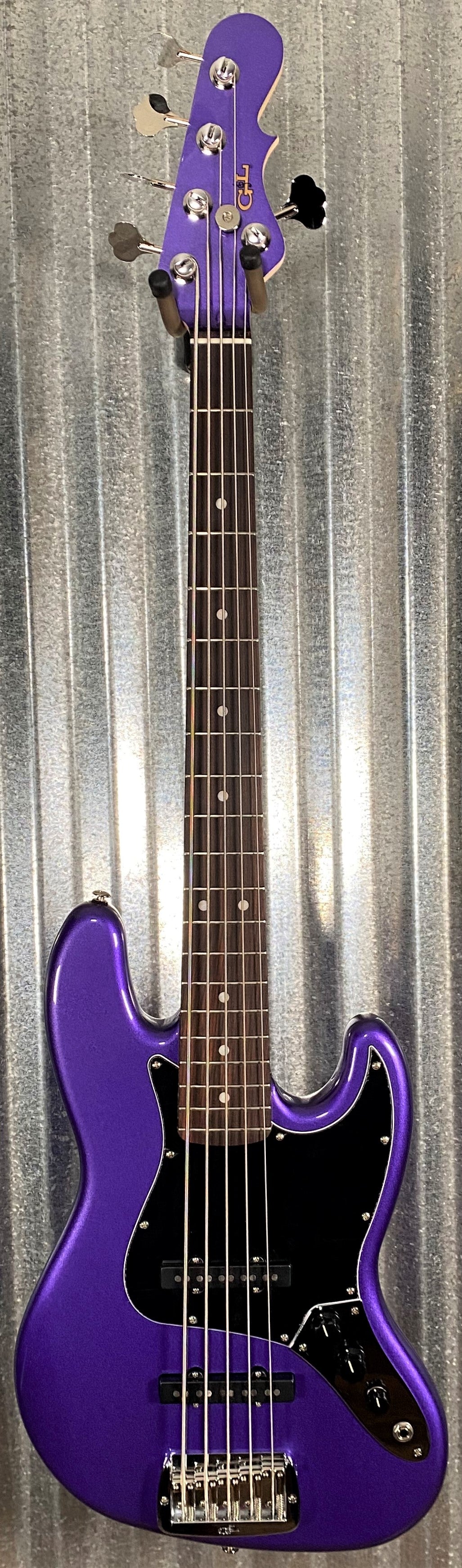 G&L USA JB-5 Plum Crazy 5 String Jazz Bass Rosewood Satin Neck & Case #3082