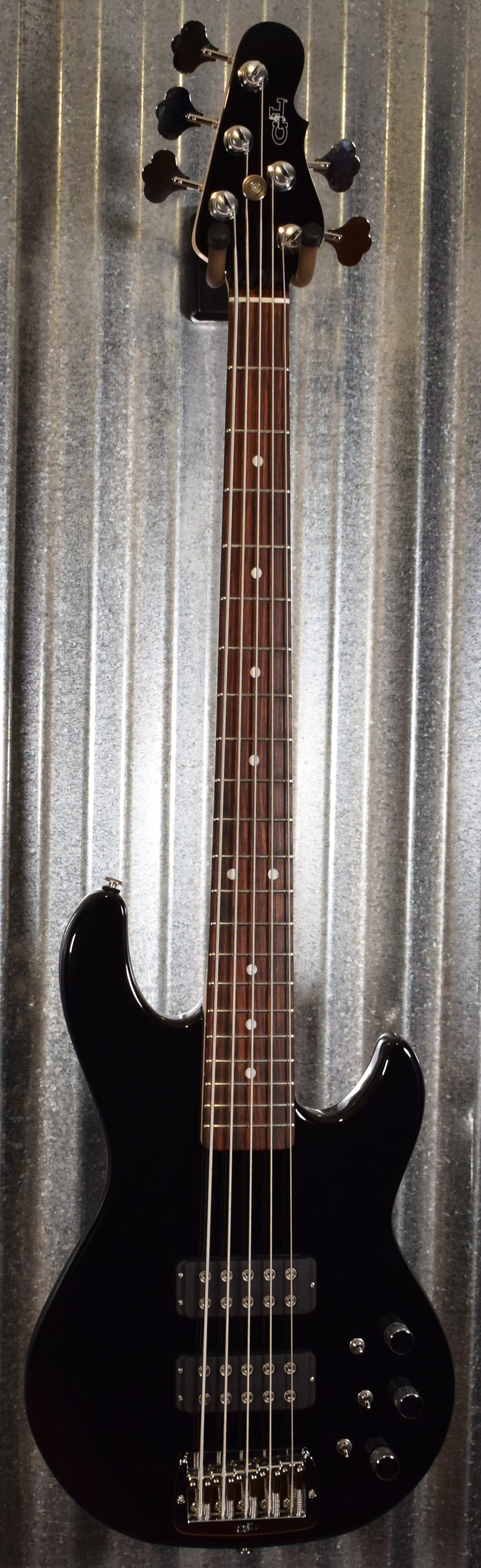 G&L USA L-2500 Jet Black 5 String Bass Rosewood Satin Neck & Case #6212