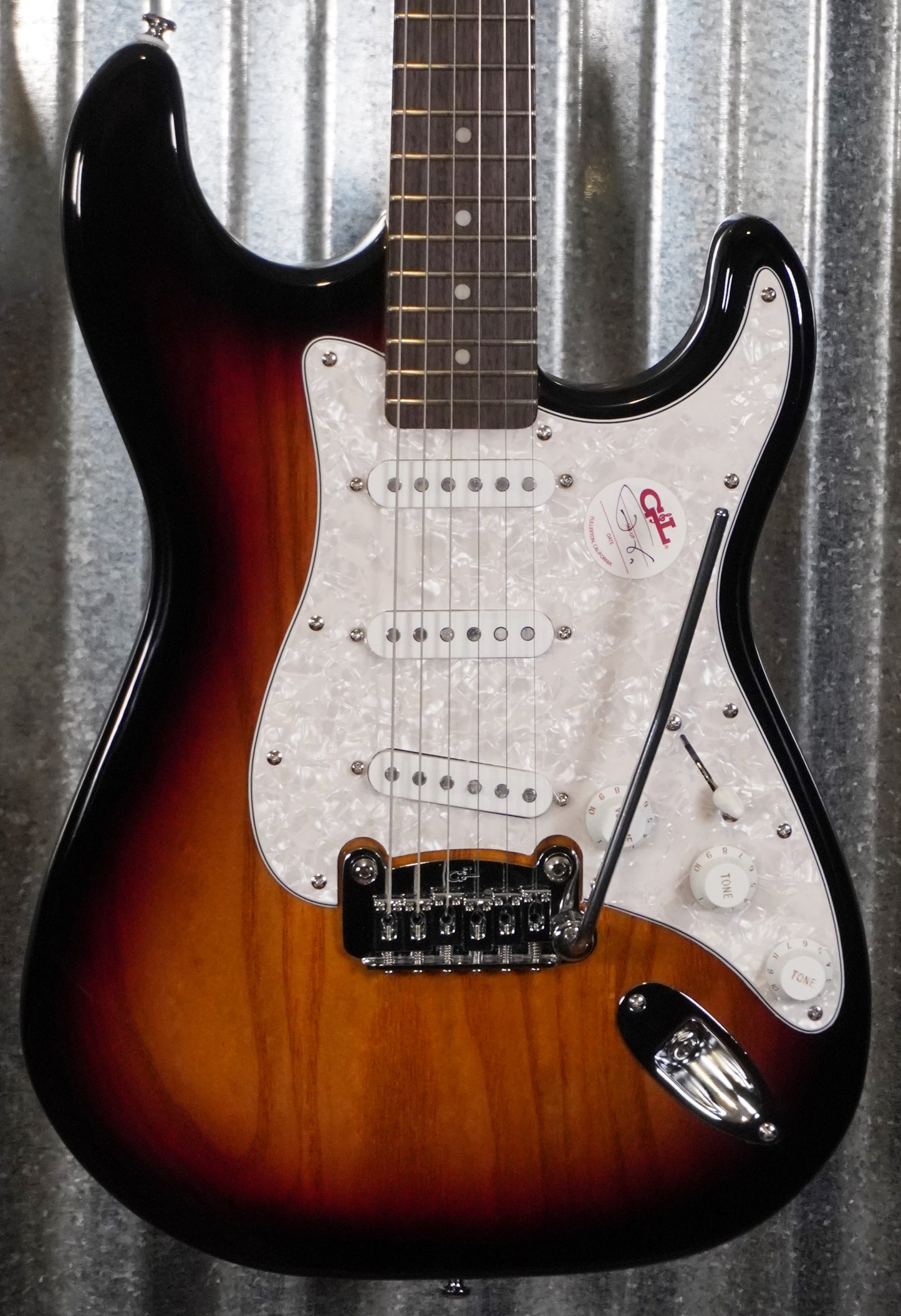 G&L Tribute Legacy 3-Tone Sunburst Guitar Sassafras #4635 Used