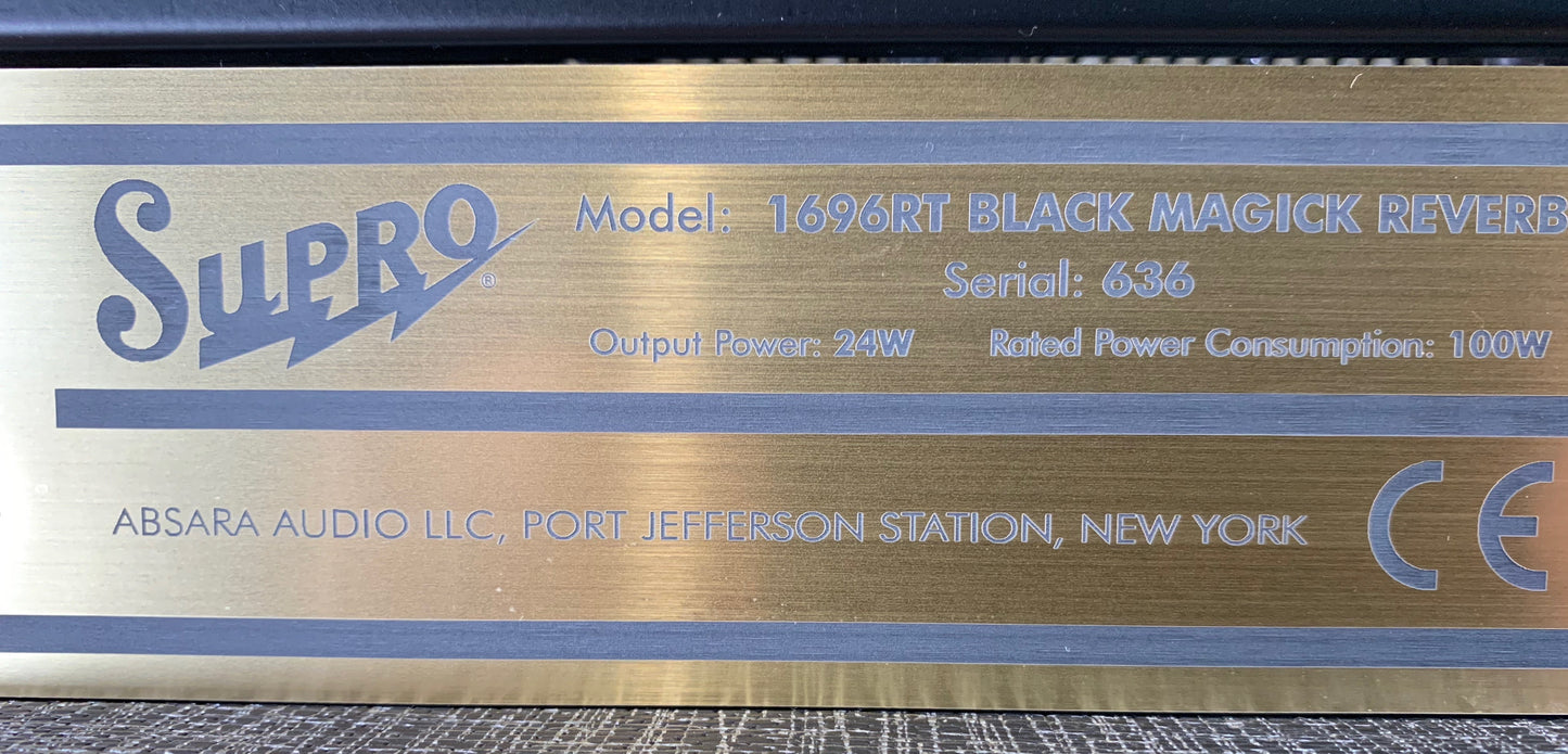 Supro 1696RTH Black Magick Reverb 25 Watt Tube Guitar Head Amplifier