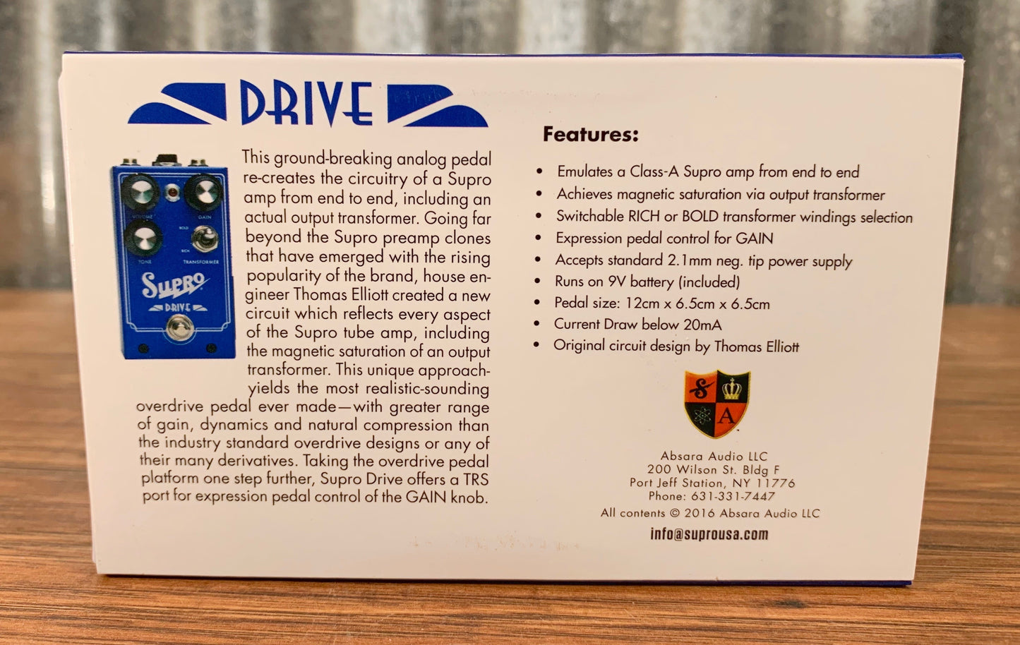 Supro USA 1305 Drive Overdrive Guitar Bass Effect Pedal Demo