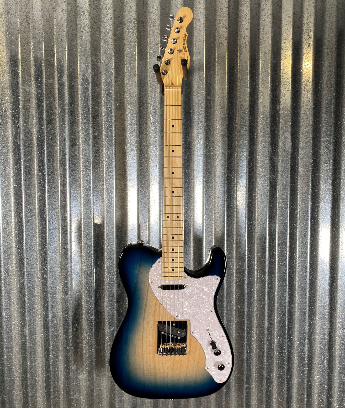 G&L USA Limited Edition ASAT Classic Thinline Semi Hollow Mako Blue Guitar & Bag #4100