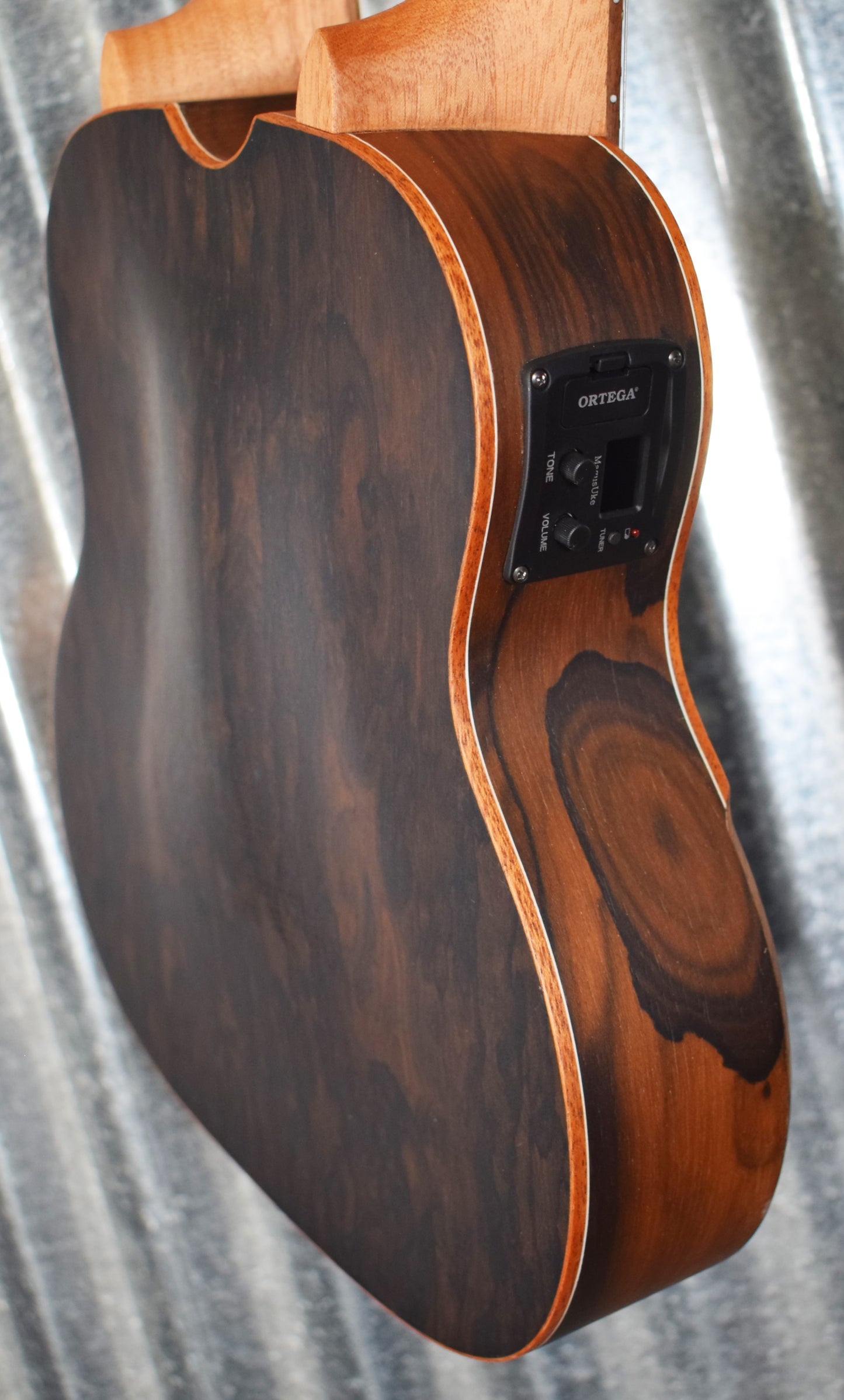 Ortega Hydra Dual Neck Acoustic Electric 8 & 4 String Tenor Ukulele Ziricote & Bag