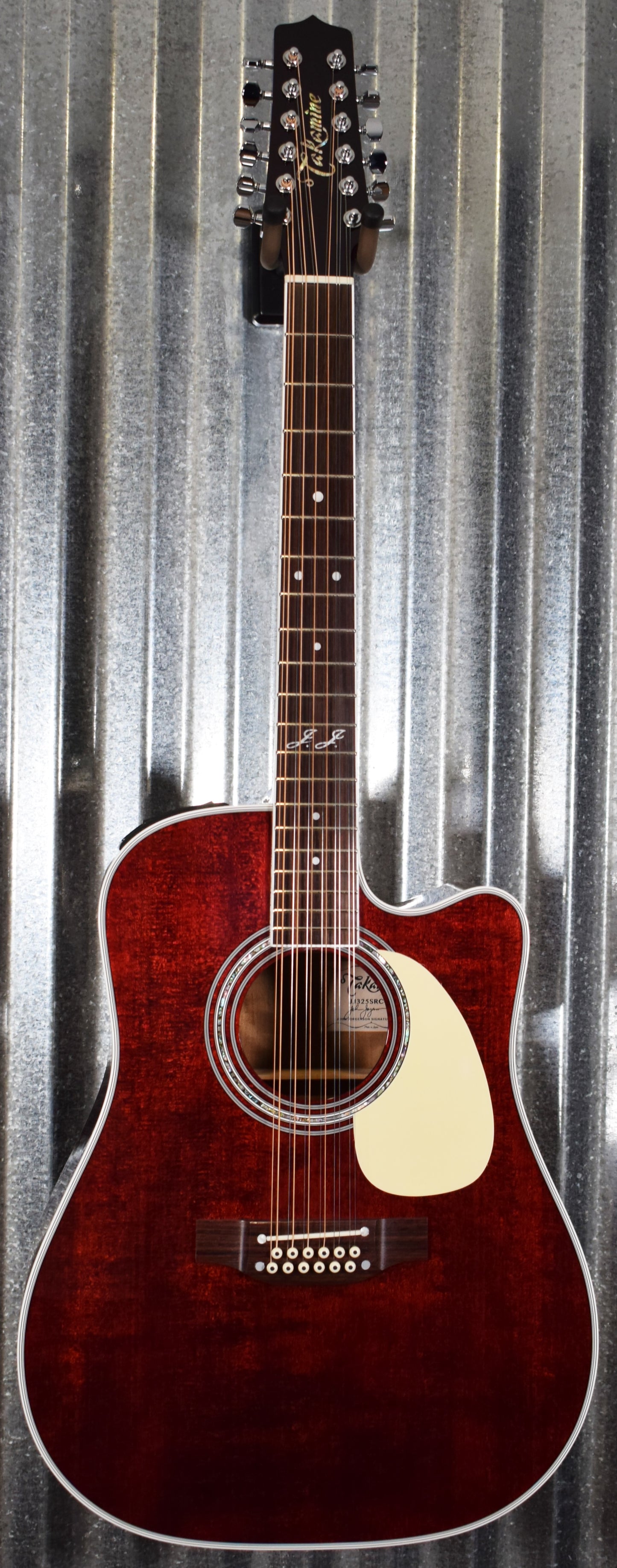 Takamine JJ325SRC-12 String John Jorgenson Gloss Red Acoustic Electric Guitar & Case #0218