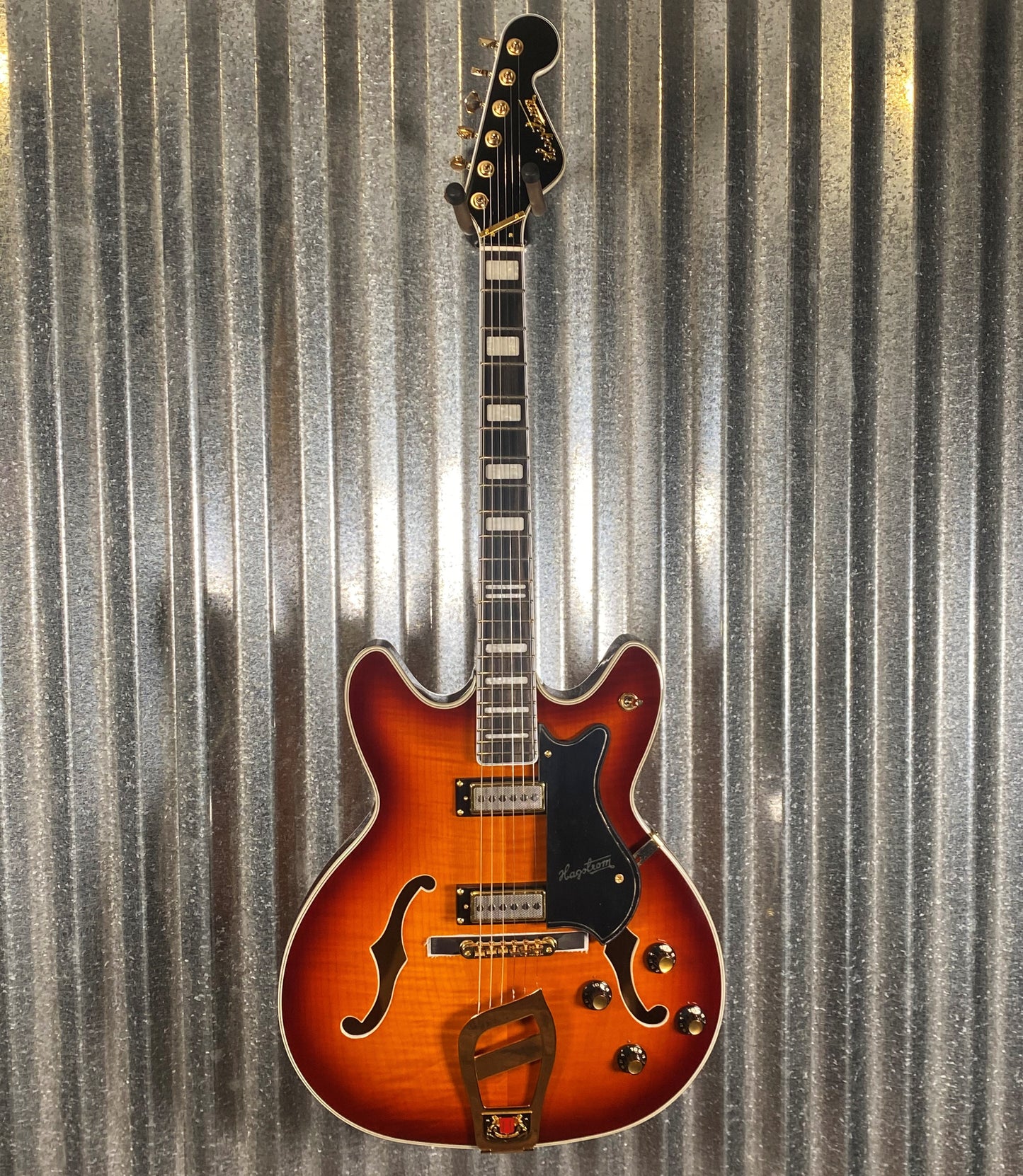 Hagstrom VIK67-G-VSB '67 Viking II Semi Hollow Vintage Sunburst Guitar #0141
