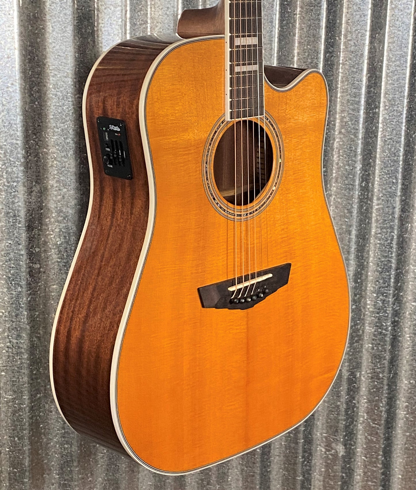 D'Angelico Premier Bowery Dreadnought CE Vintage Natural Acoustic Electric Guitar #6823
