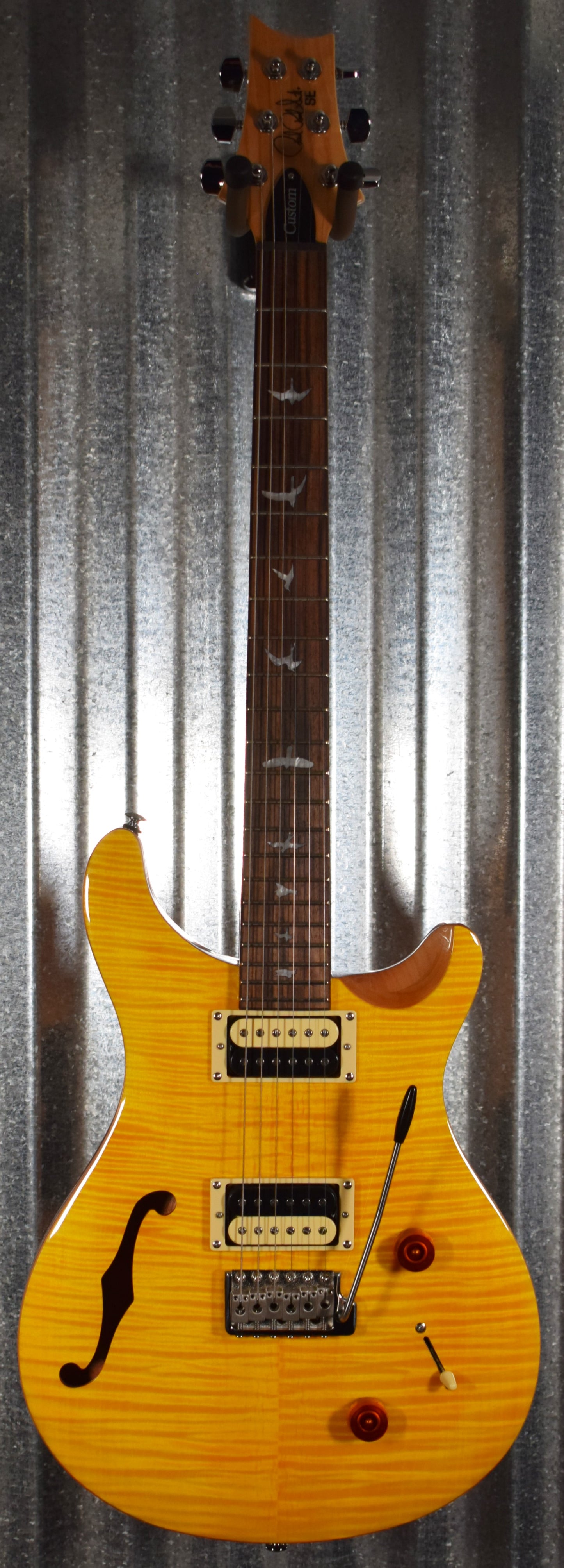 PRS Paul Reed Smith SE Custom 22 Semi Hollow Santana Yellow Guitar & Bag #1154