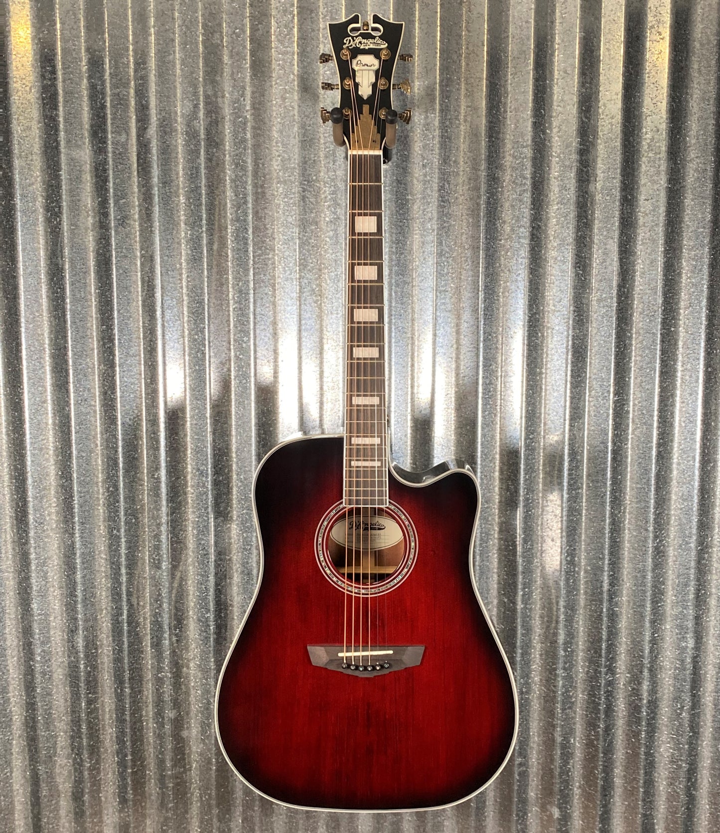 D'Angelico Premier Bowery Dreadnought CE Trans Black Cherry Acoustic Electric Guitar #2025