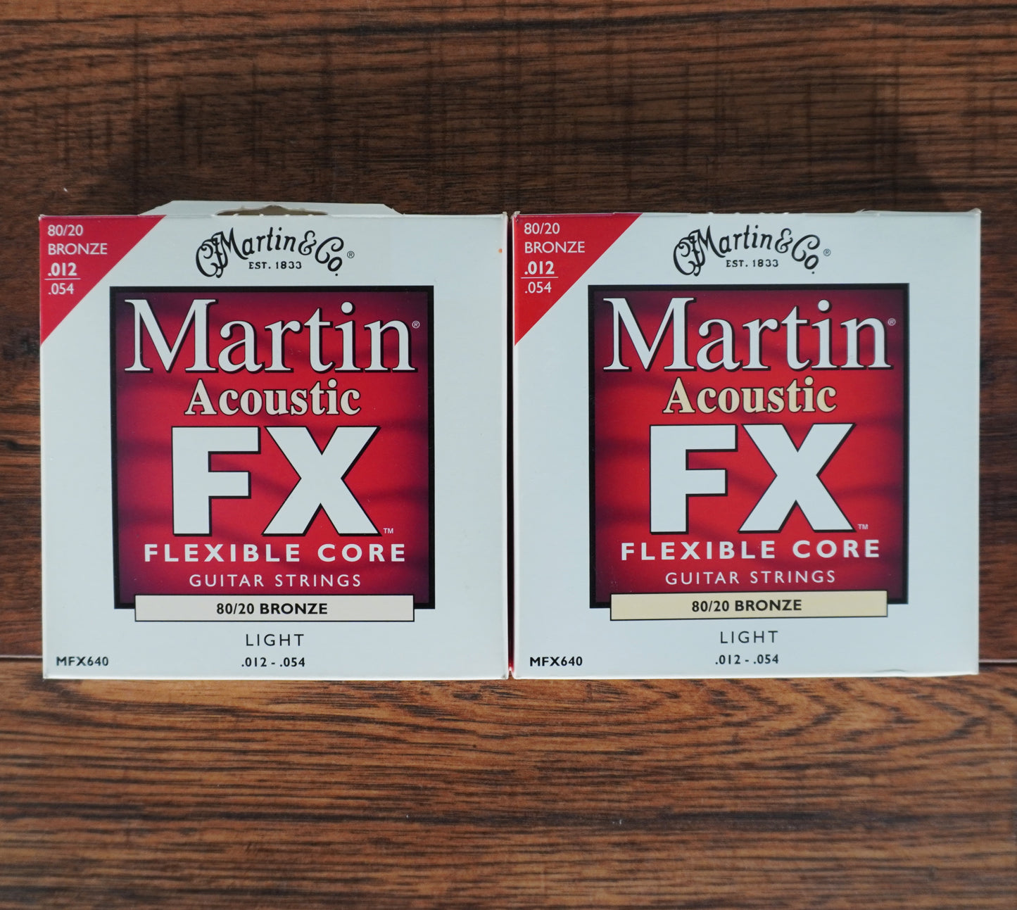 Martin MFX640 FX Acoustic Guitar Flexible Core String Set 80/20 Bronze Light 12-54 2 Pack