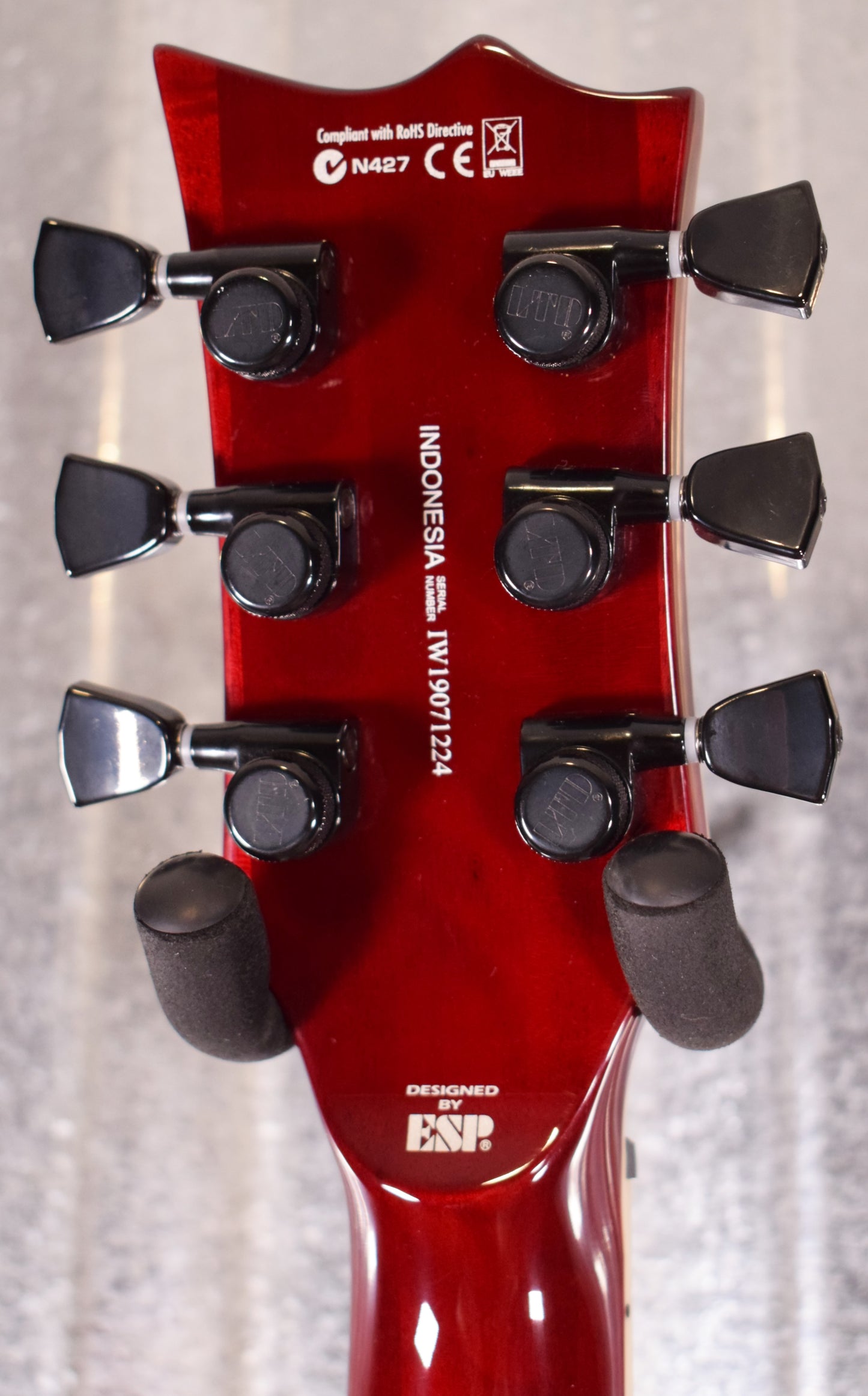 ESP LTD EC-1000 Quilt Top See Through Black Cherry EMG Guitar LEC1000STBC #1224 Demo