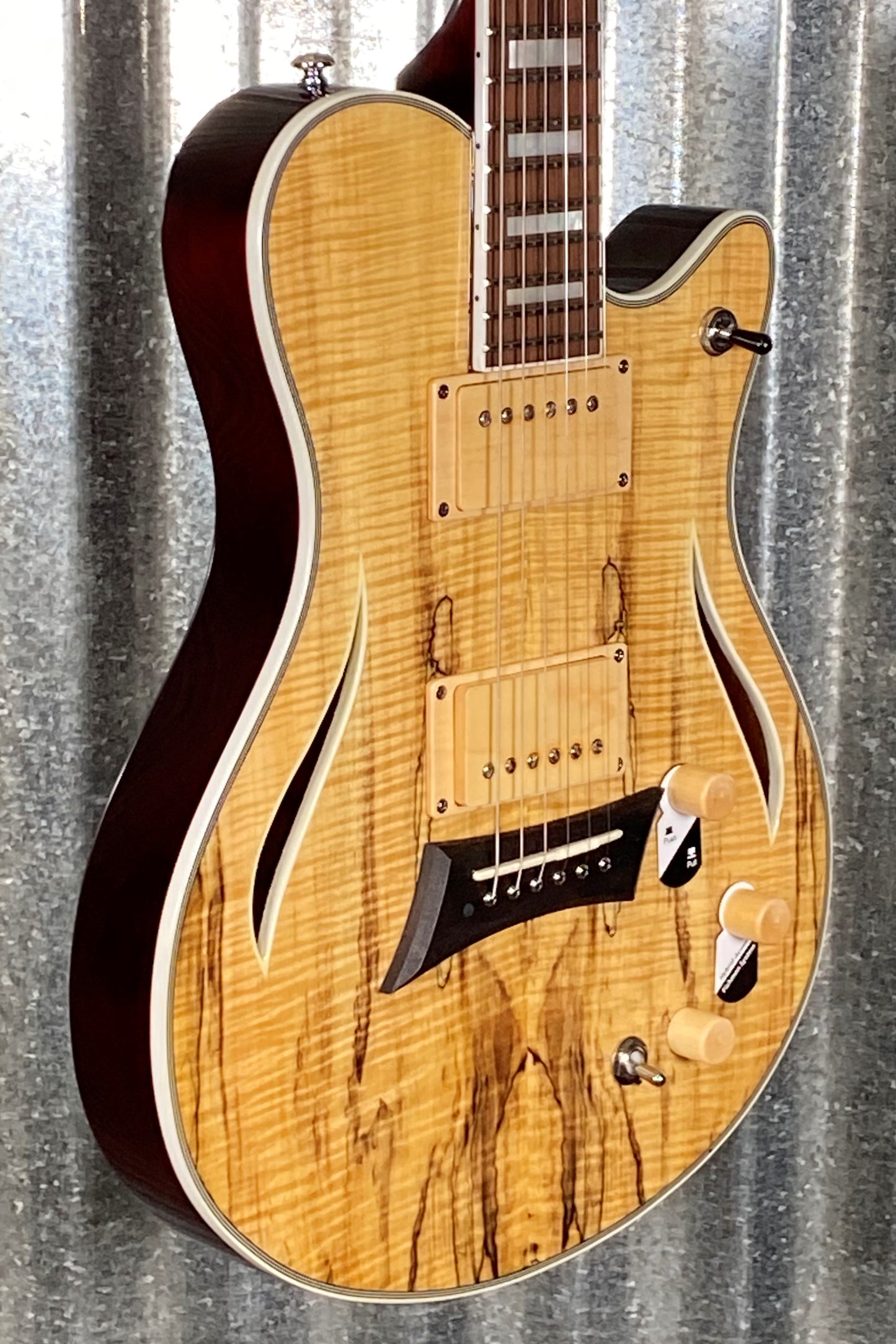 Michael Kelly MKHSSSPPYZ Hybrid Special Piezo Electric Guitar Spalted Maple #0104