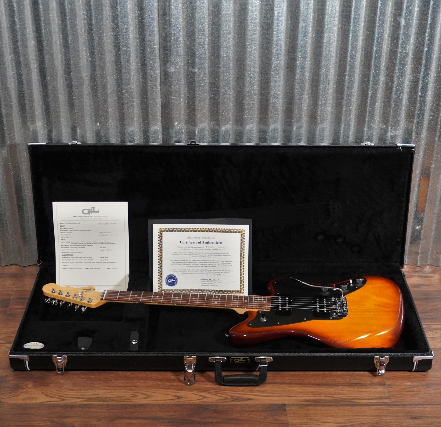 G&L USA CLF Doheny V12 Old School Tobacco Guitar & Case #5031