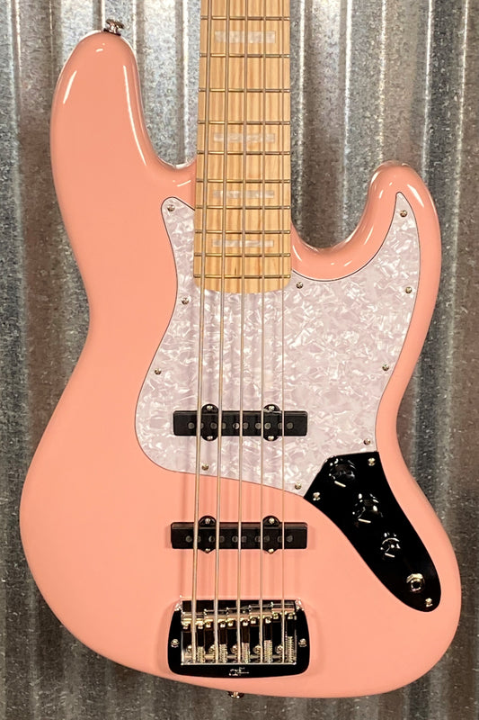 G&L USA JB5 Shell Pink 5 String Bass JB-5 & Case #7408