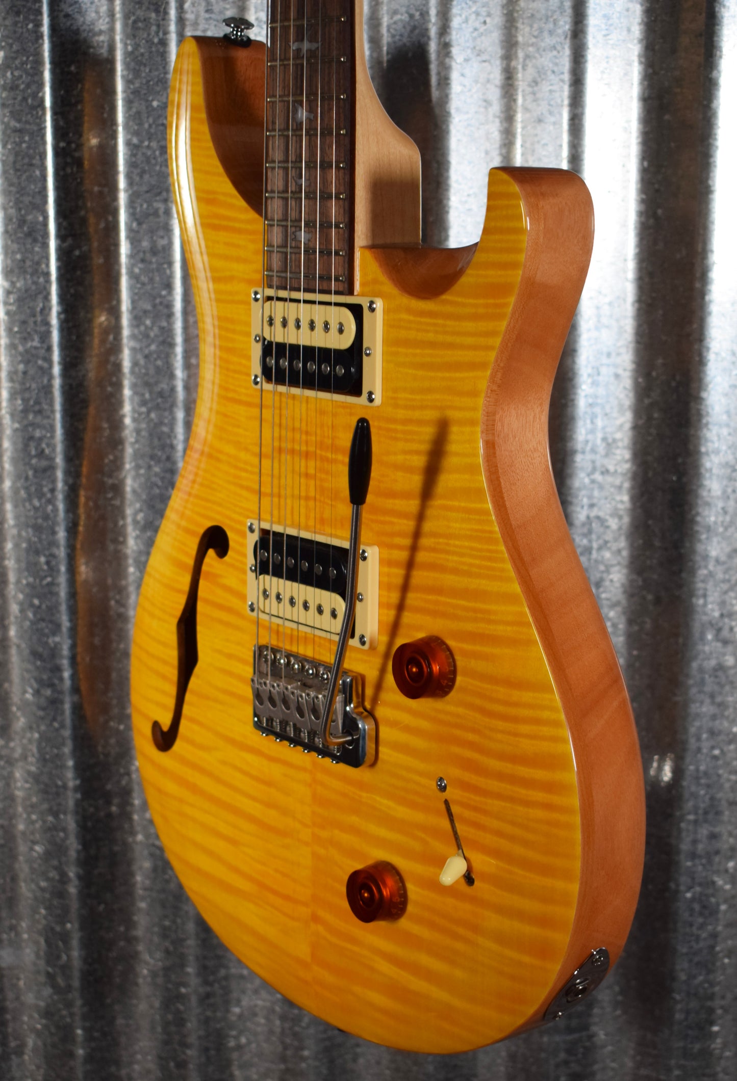 PRS Paul Reed Smith SE Custom 22 Semi Hollow Santana Yellow Guitar & Bag #1154