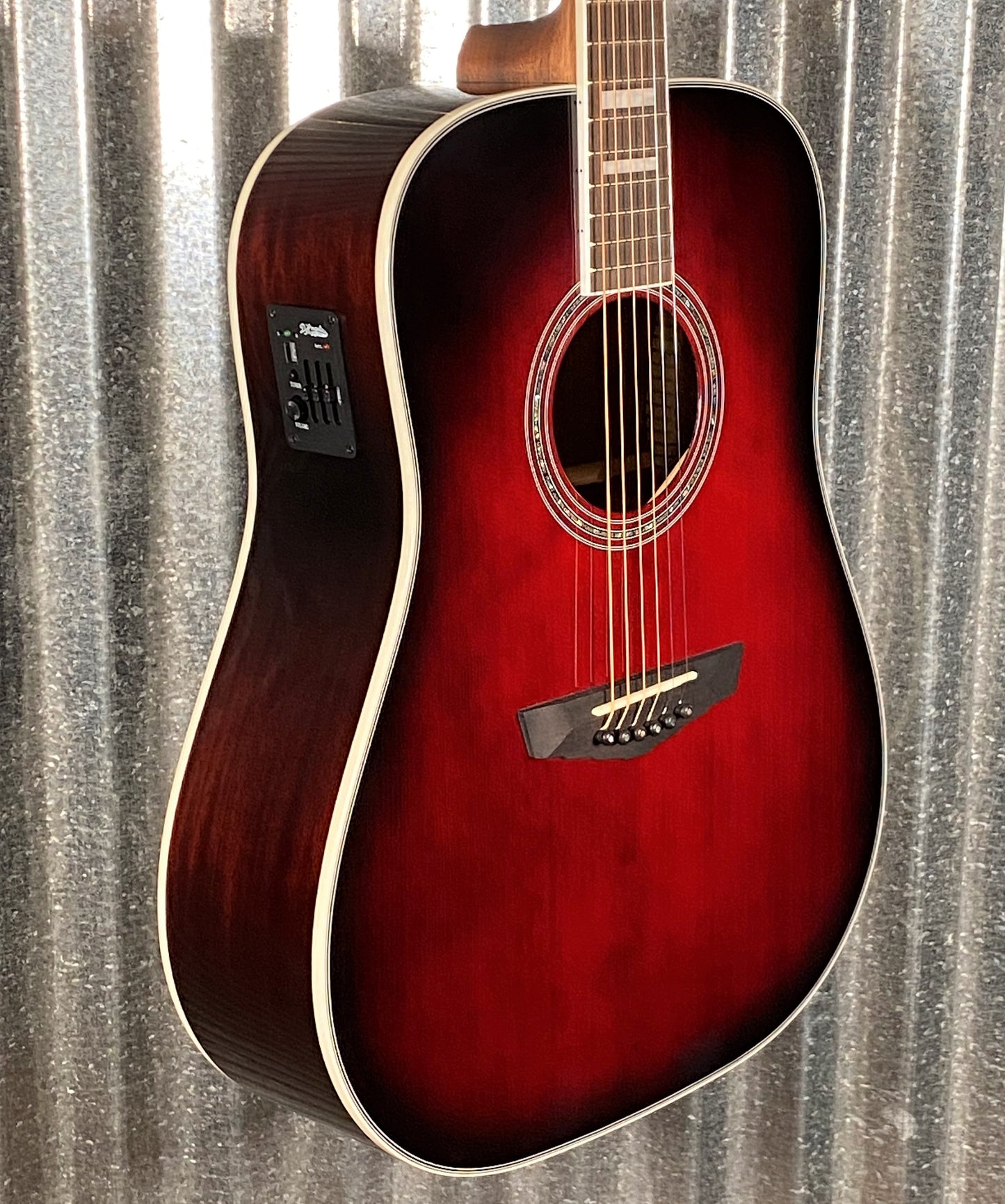 D'Angelico Premier Lexington Dreadnought E Trans Black Cherry Acoustic Electric Guitar #4657