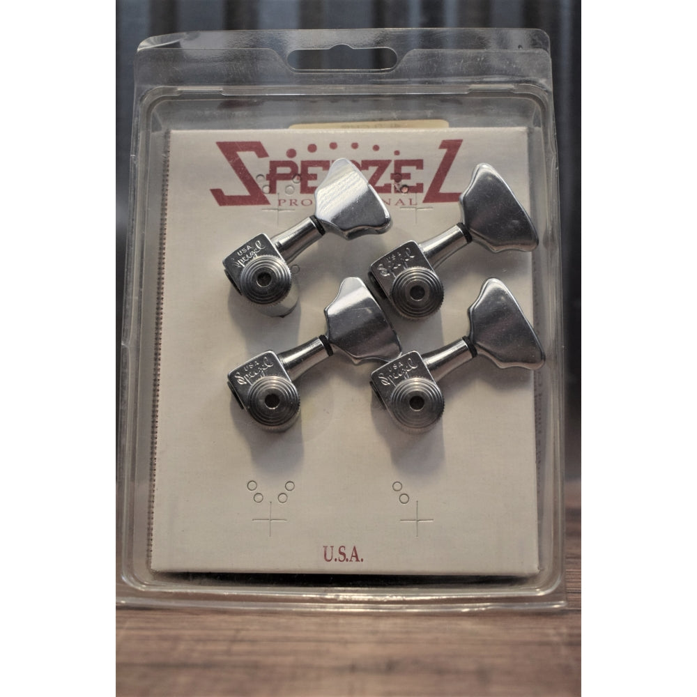 Sperzel USA 4LTLCHR Trim-Lock Inline 4 String Locking Bass Tuning Machine  Set Chrome