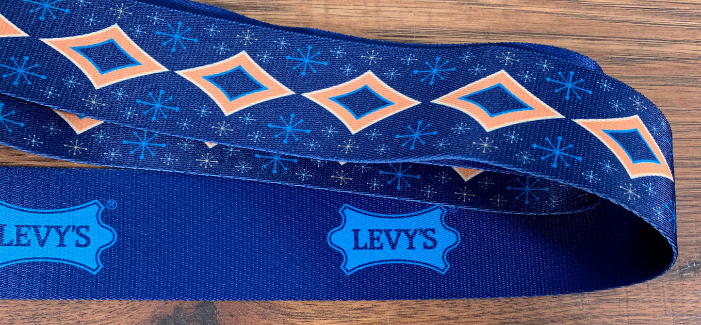 Levy's MP2SLD-004 2" Polyester Sublimation Guitar Strap Diamond Blue Orange