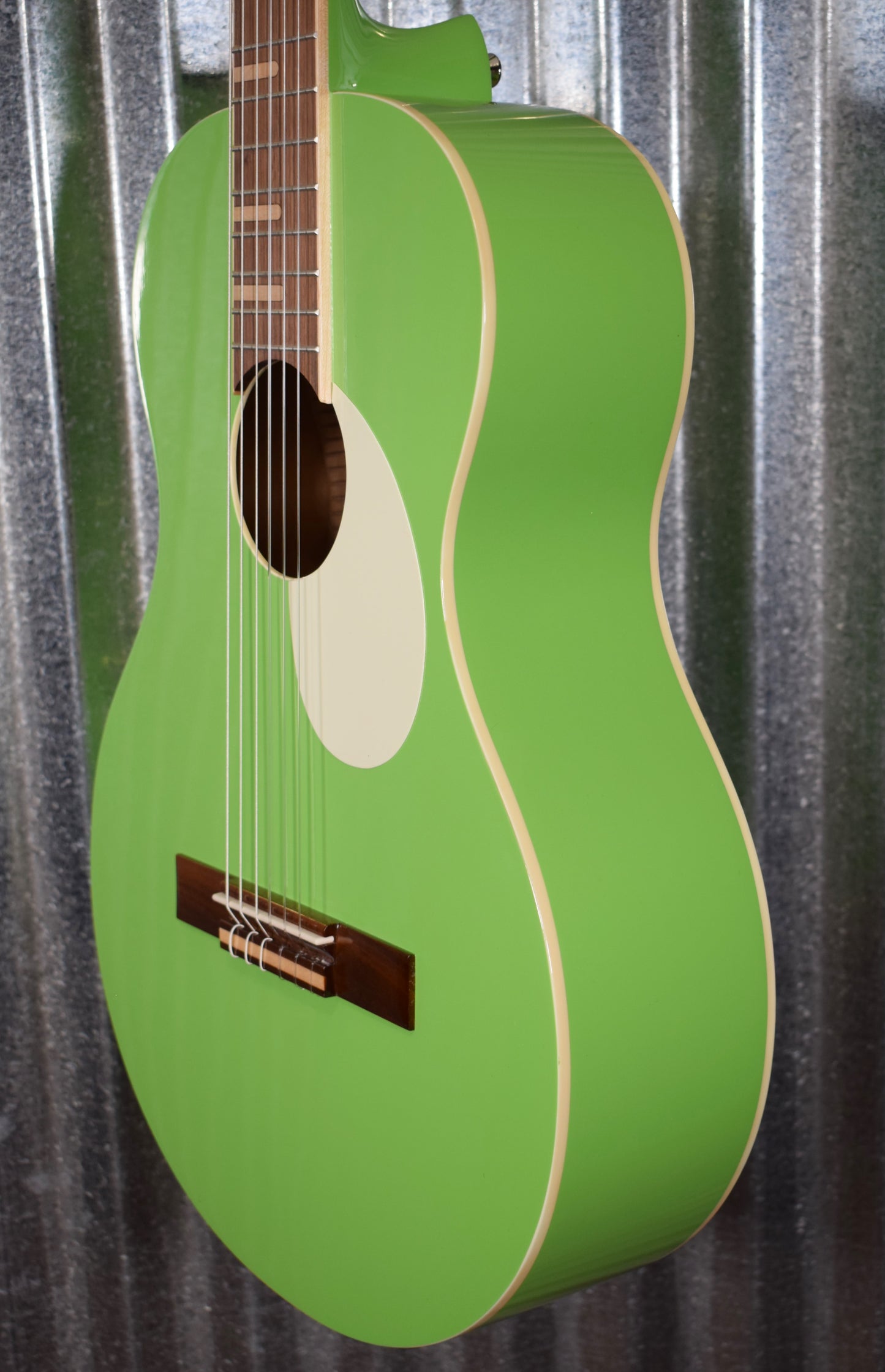 Ortega RGA-GAP Gaucho Nylon String Parlor Guitar Green Apple Guitar & Bag #0011