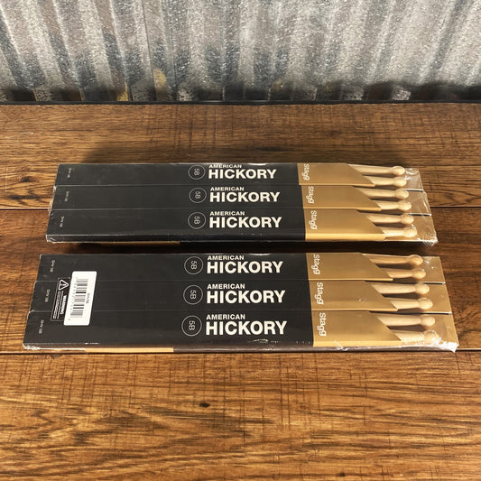 Stagg SHV5B American Hickory 5B Wood Tip Drum Sticks 12 Pair