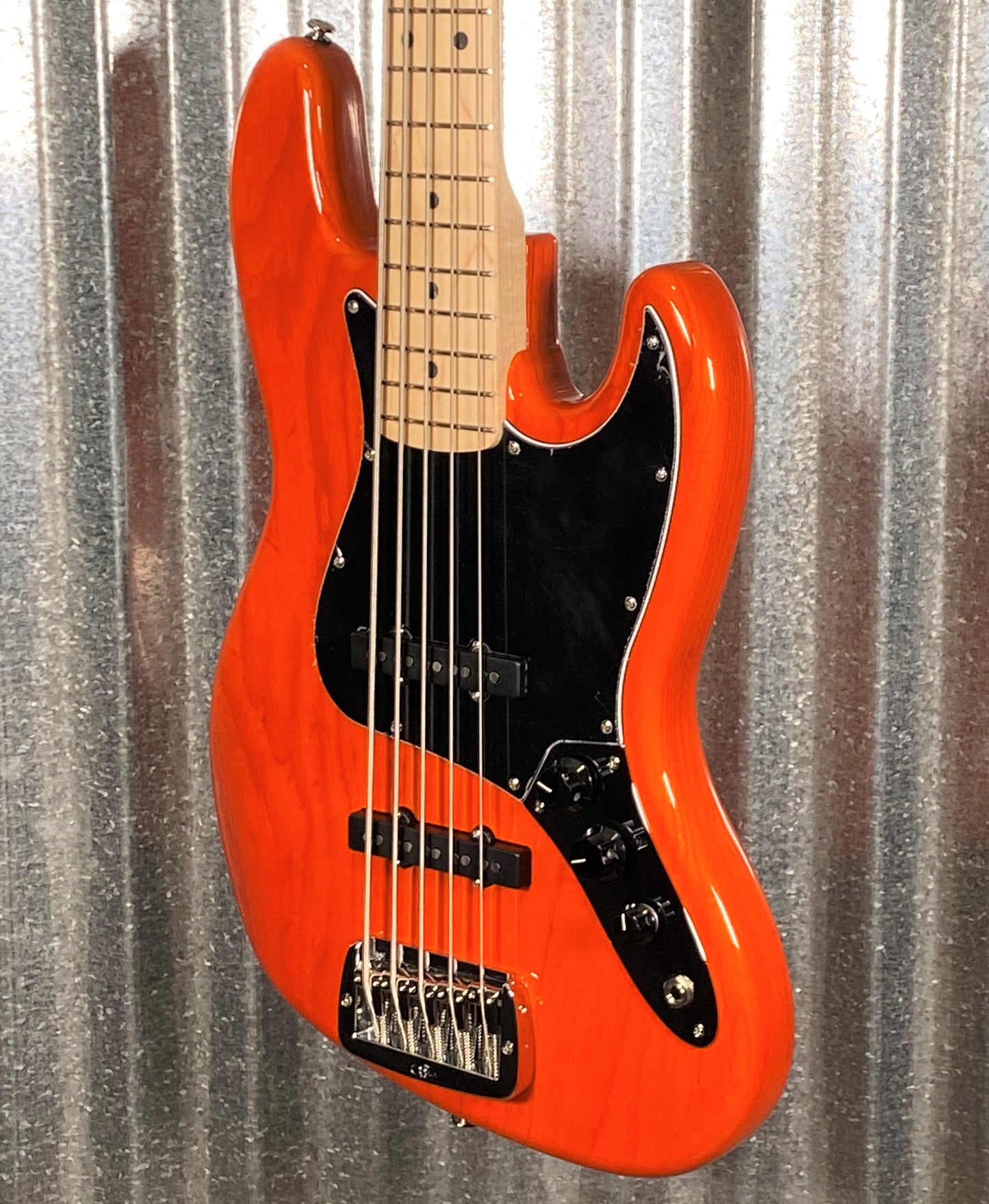 G&L USA JB5 5 String Bass Clear Orange & Case JB-5 Blem #7088