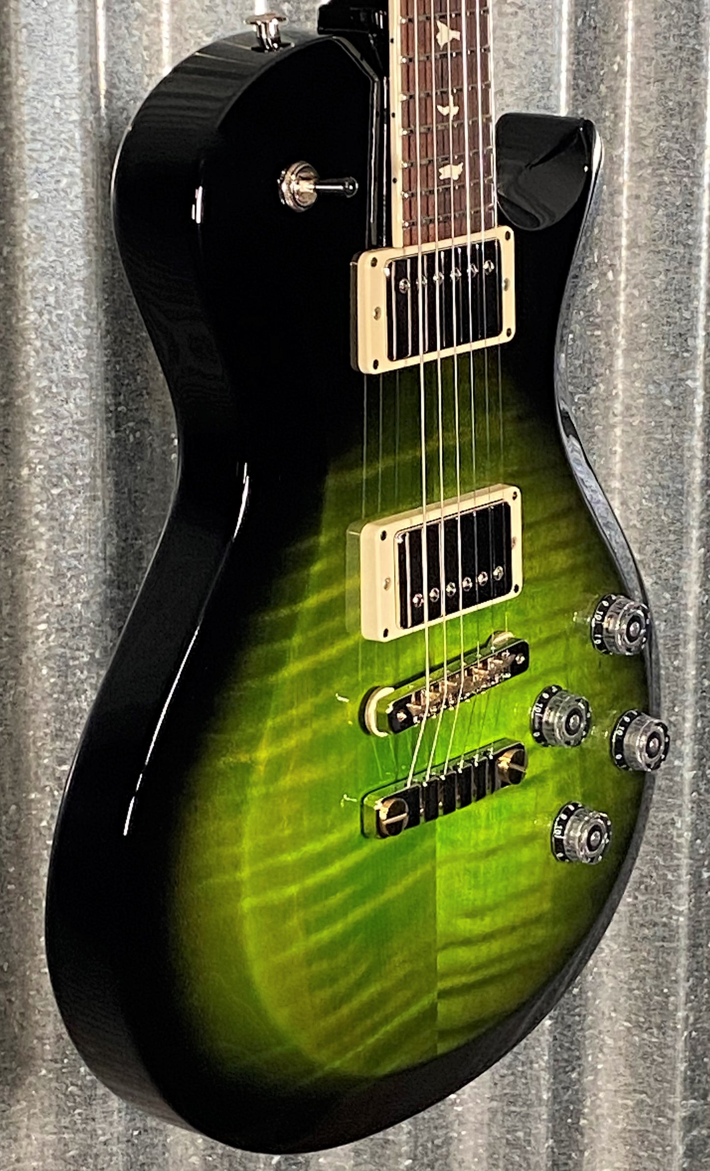 PRS Paul Reed Smith USA S2 Singlecut McCarty 594 Emerald Green Black Wrap Guitar & Bag #0375