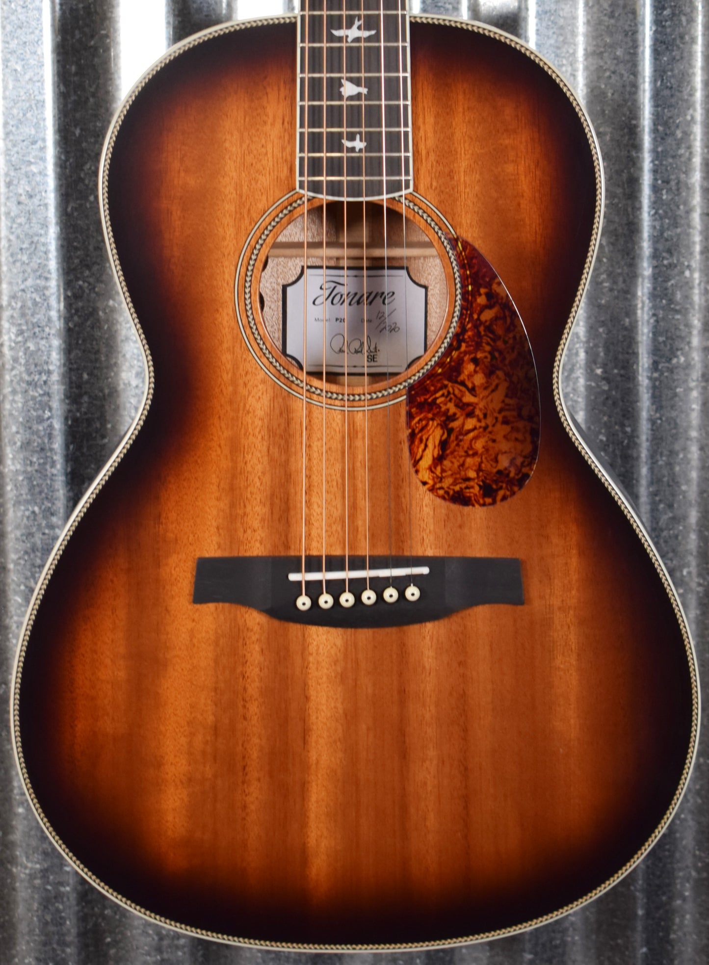 PRS Paul Reed Smith SE Parlor Tobacco Sunburst Acoustic Electric Guitar & Bag #8743