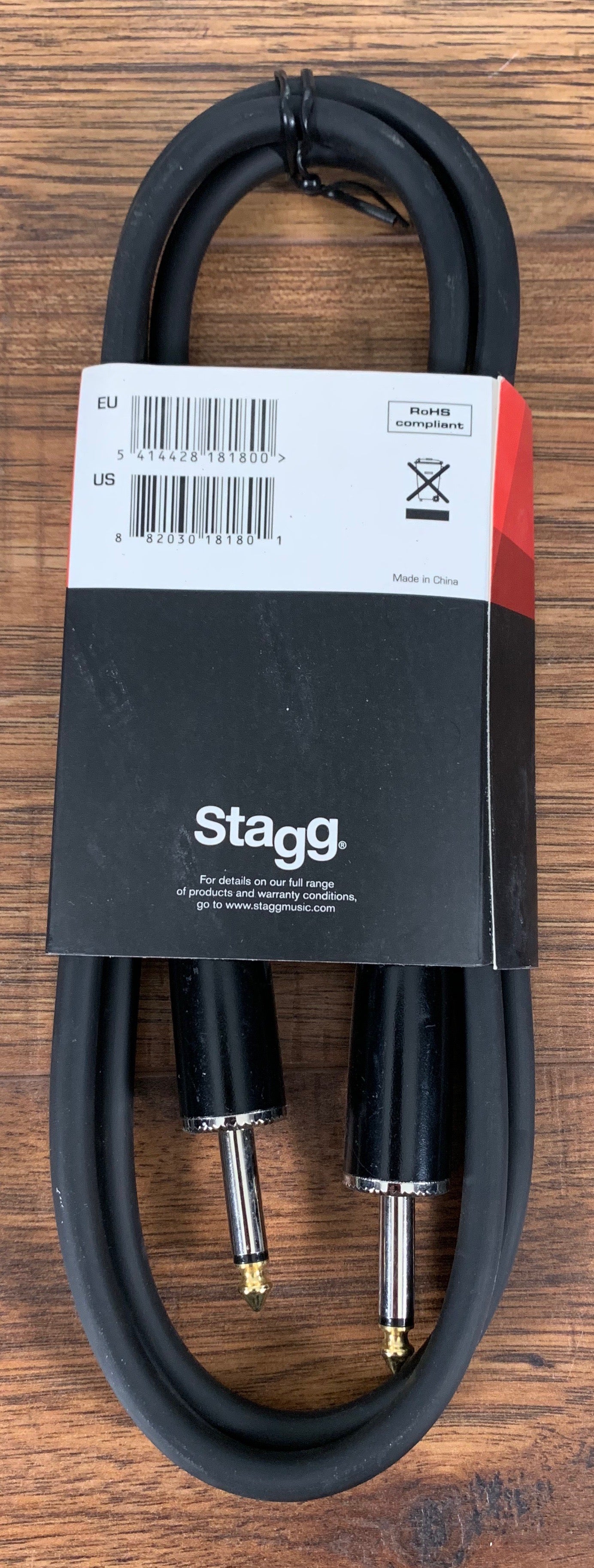 Stagg SSP1.5PP25 1.5M 5FT 14GA 1/4" to 1/4" Connector Speaker Cable