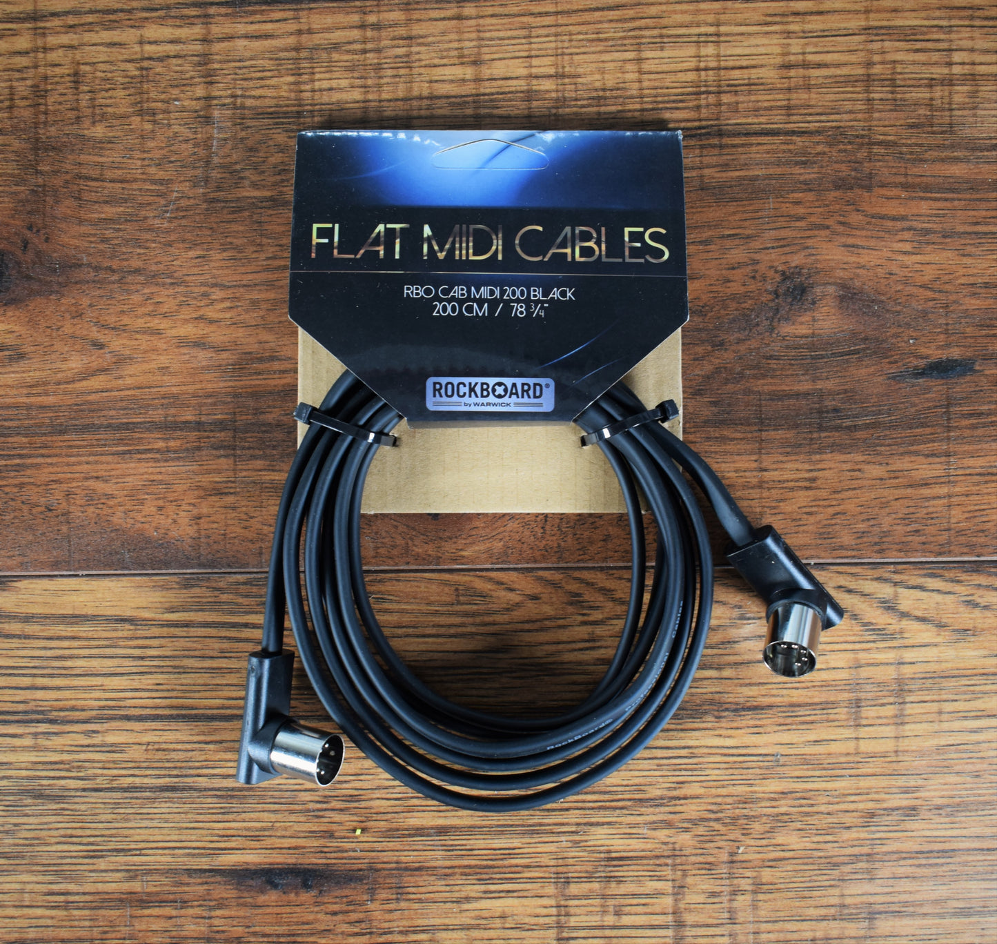 Warwick Rockboard Flat Patch MIDI Cable 6.56' Black 3 Pack MIDI 200 BK 3PK