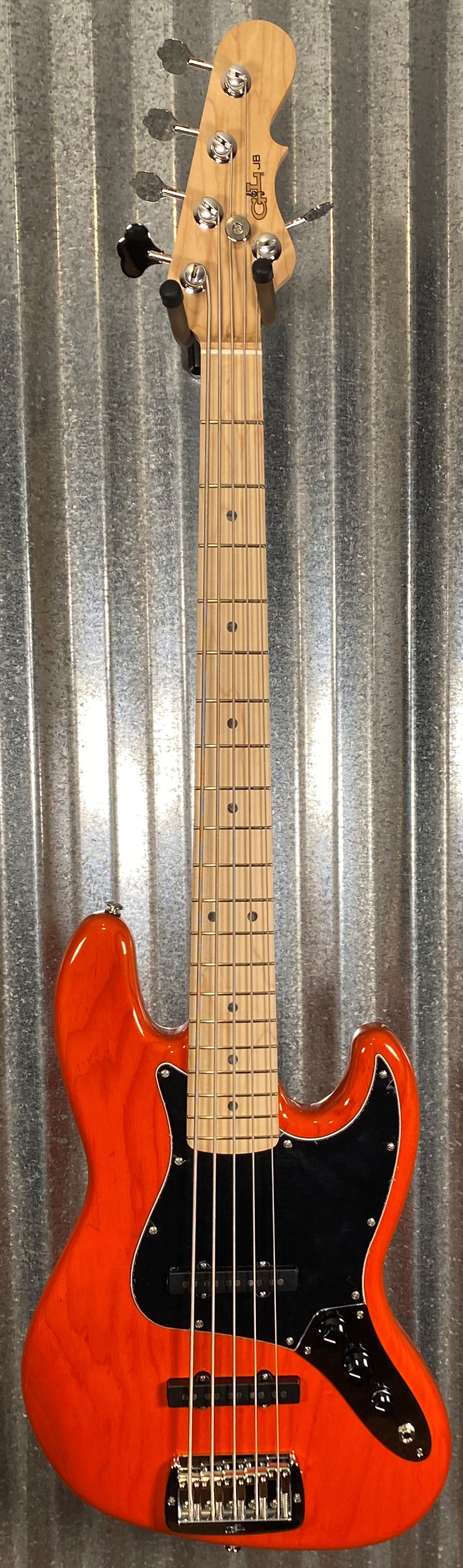 G&L USA JB5 5 String Bass Clear Orange & Case JB-5 #7088
