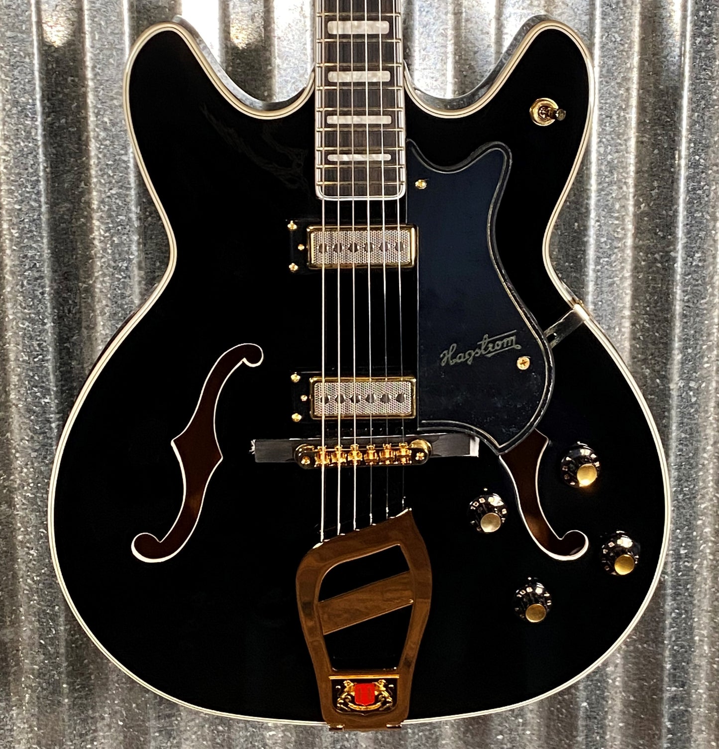 Hagstrom VIK67-G-BLK 67' Viking II Semi Hollow Black Gloss Guitar #0070