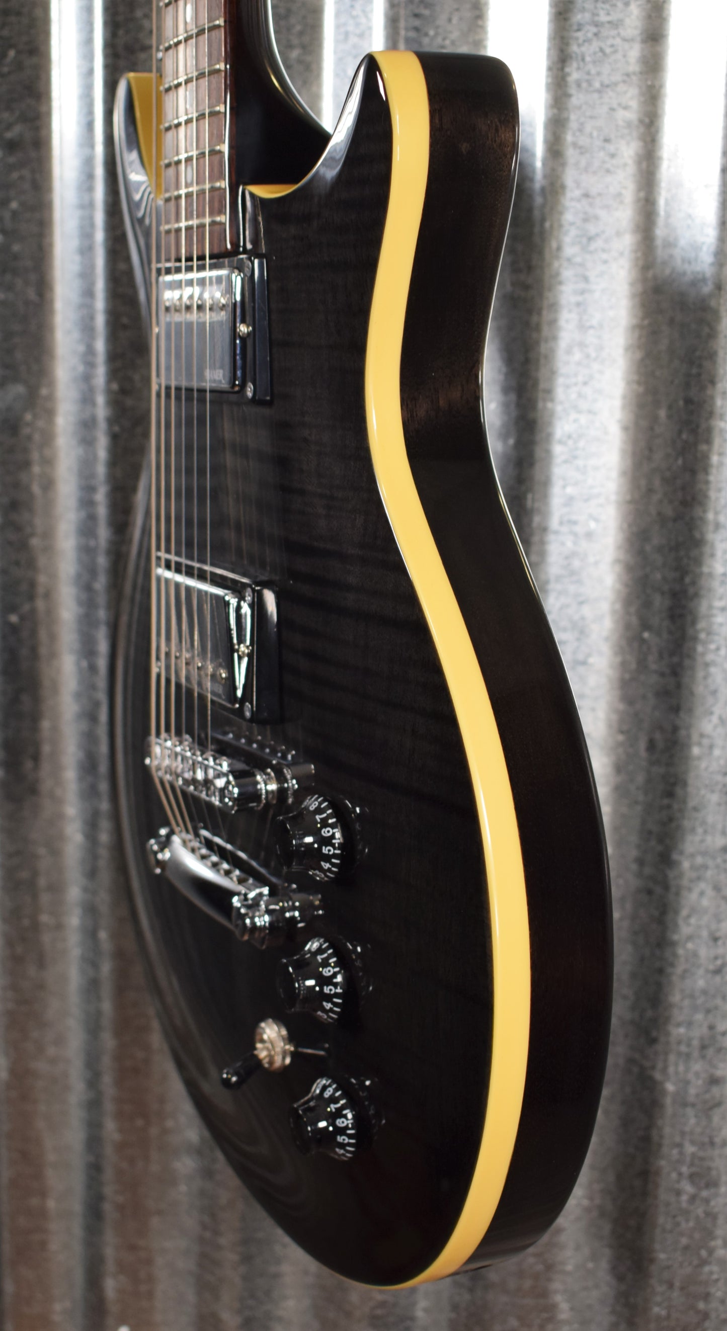 Hamer Archtop Flame Trans Black Double Cut Electric Guitar SATF-TBK Demo #1248