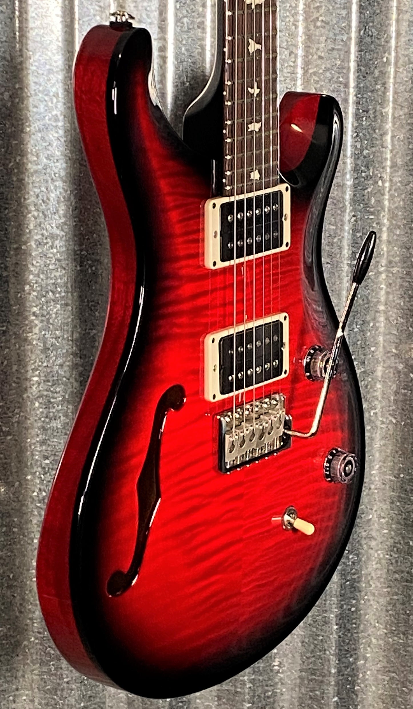 PRS Paul Reed Smith CE 24 Semi Hollow Scarlet Smokewrap Burst Guitar & Bag Demo #4701