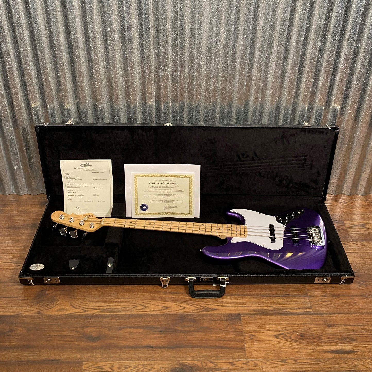 G&L USA Custom JB 4 String Jazz Bass Royal Purple & Case JB #0212