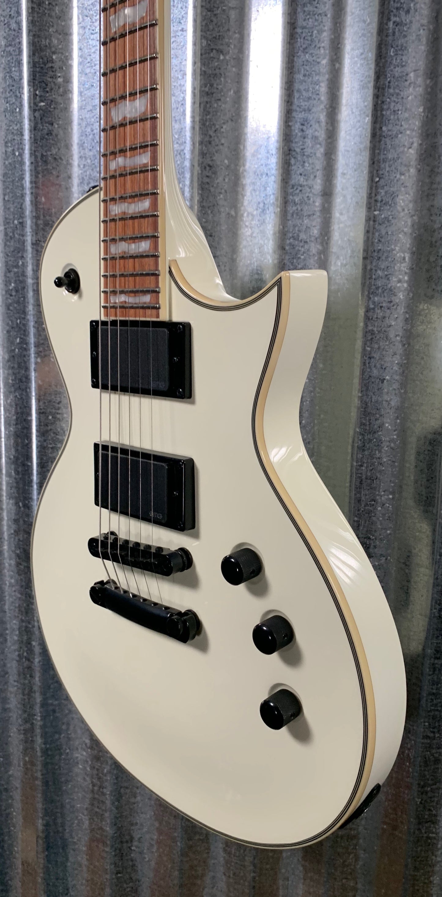 ESP LTD EC-401 Olympic White EMG Guitar & Bag LEC401OW #0554 Demo