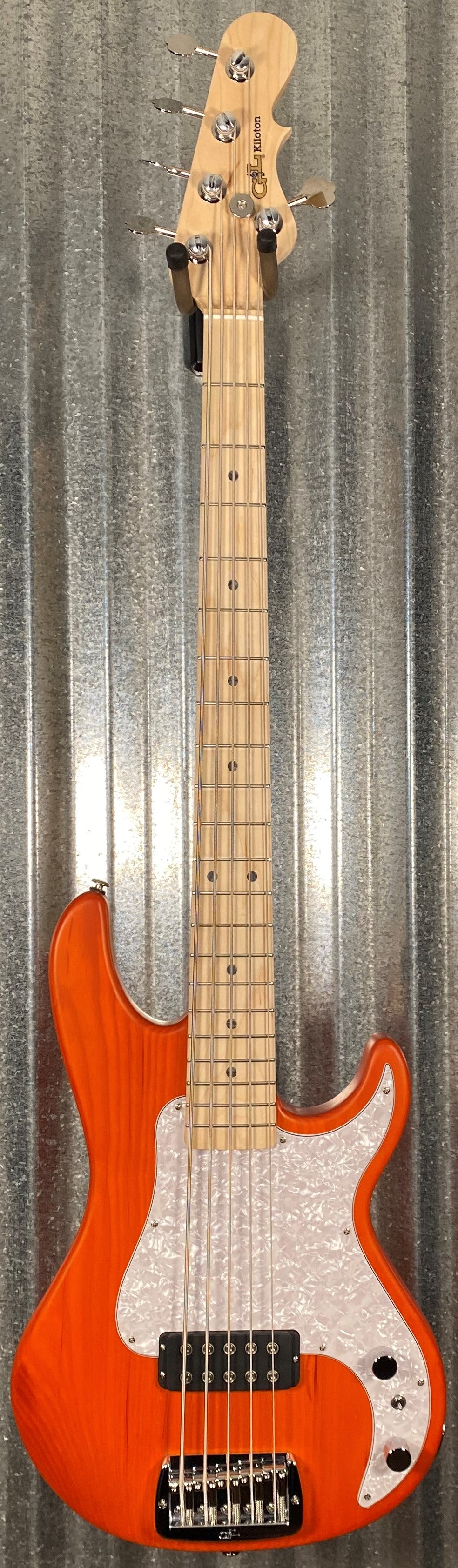G&L USA Kiloton 5 Clear Orange Frost 5 String Bass & Case #2135