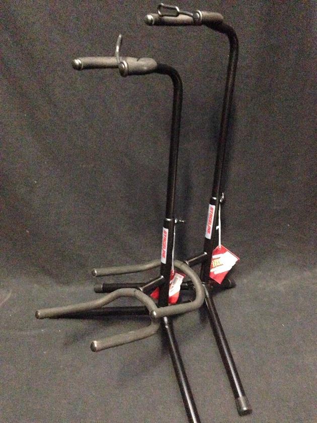 Stageline GS100B Tubular Collapsable Yoke Style Black Guitar Stand Two (2) Pack*