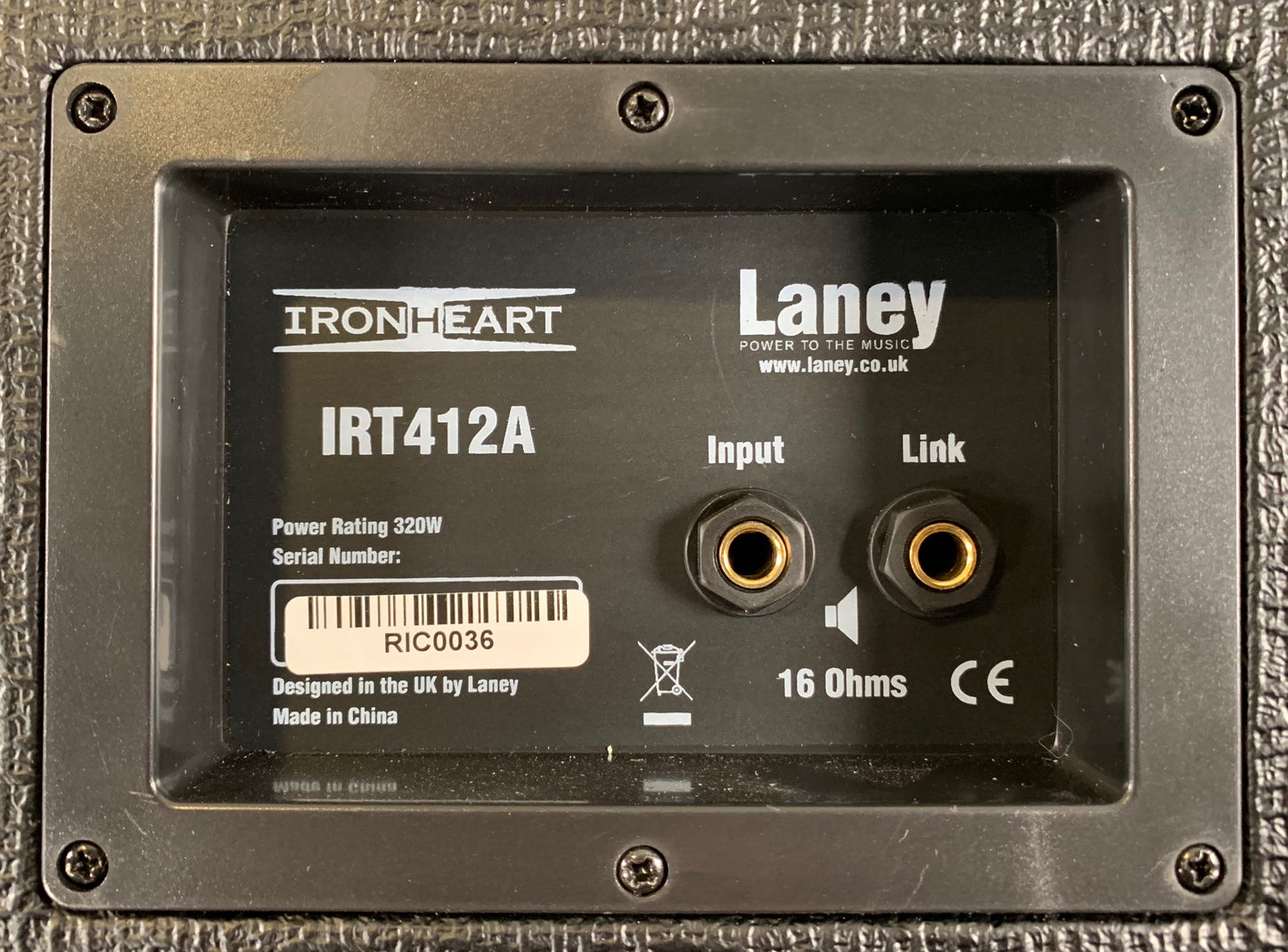 Laney IRT412A Ironheart 4x12" 160 Watt Angled Guitar Amplifier Speaker Cabinet
