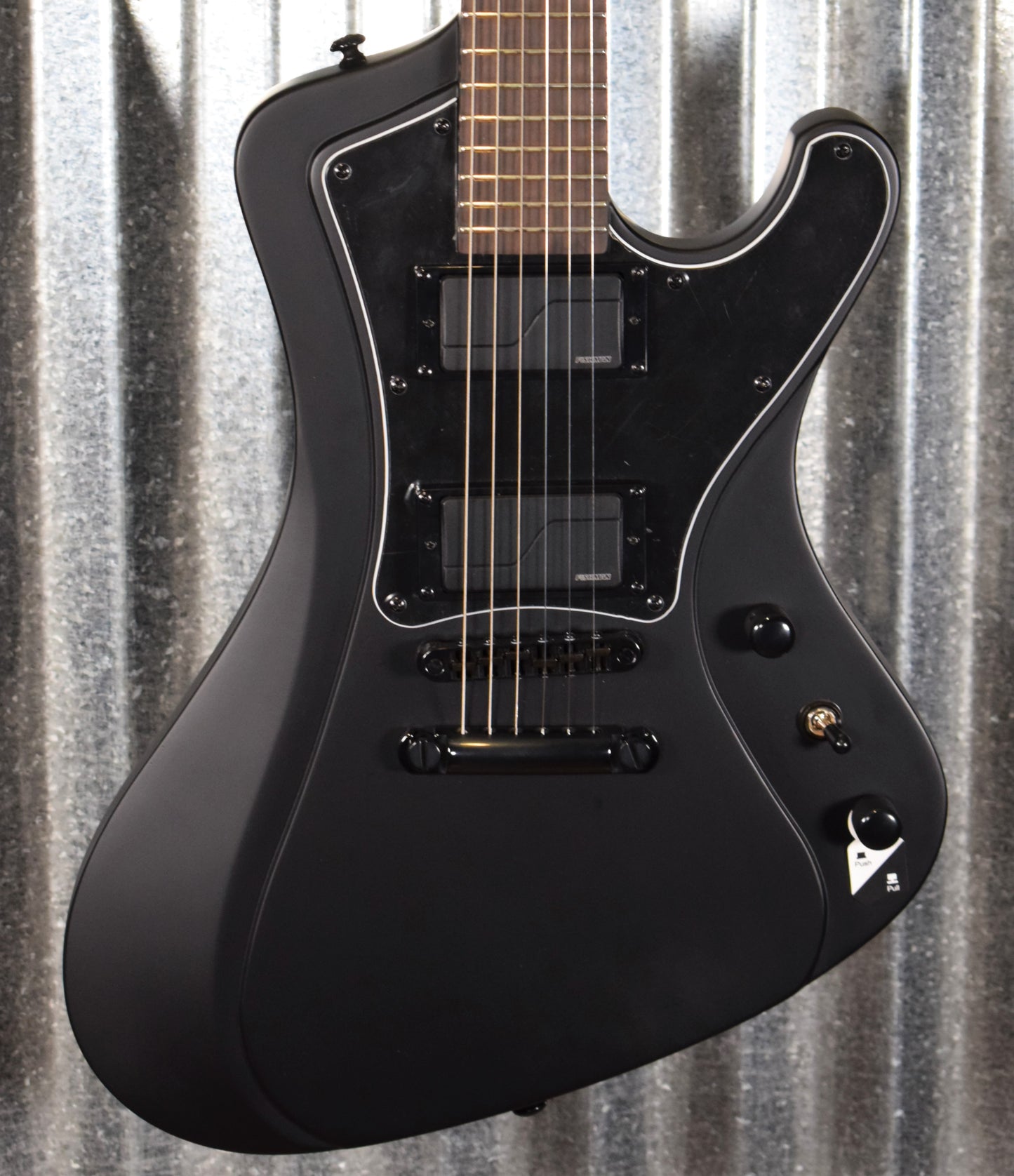 ESP LTD Nergal Stream Black Satin Fishman Guitar & Case LNS6BLKS #1546 Used