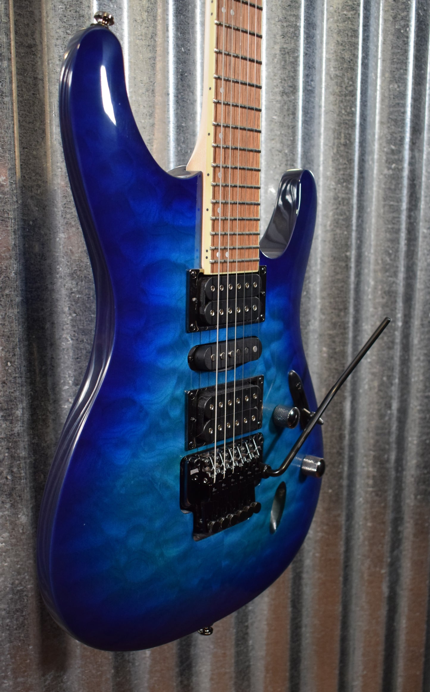 Ibanez S670QM S-Series Quilt Maple Sapphire Blue Guitar & Case #8874 Used