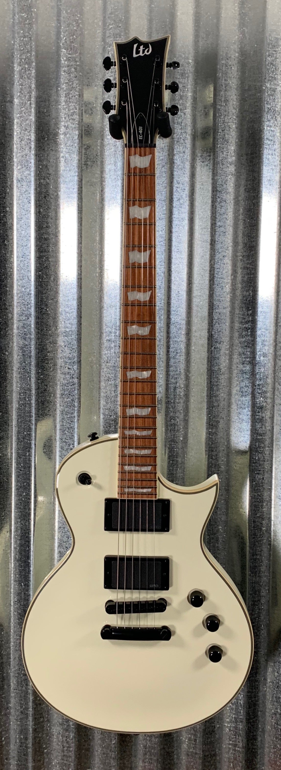 ESP LTD EC-401 Olympic White EMG Guitar & Bag LEC401OW #0554 Demo
