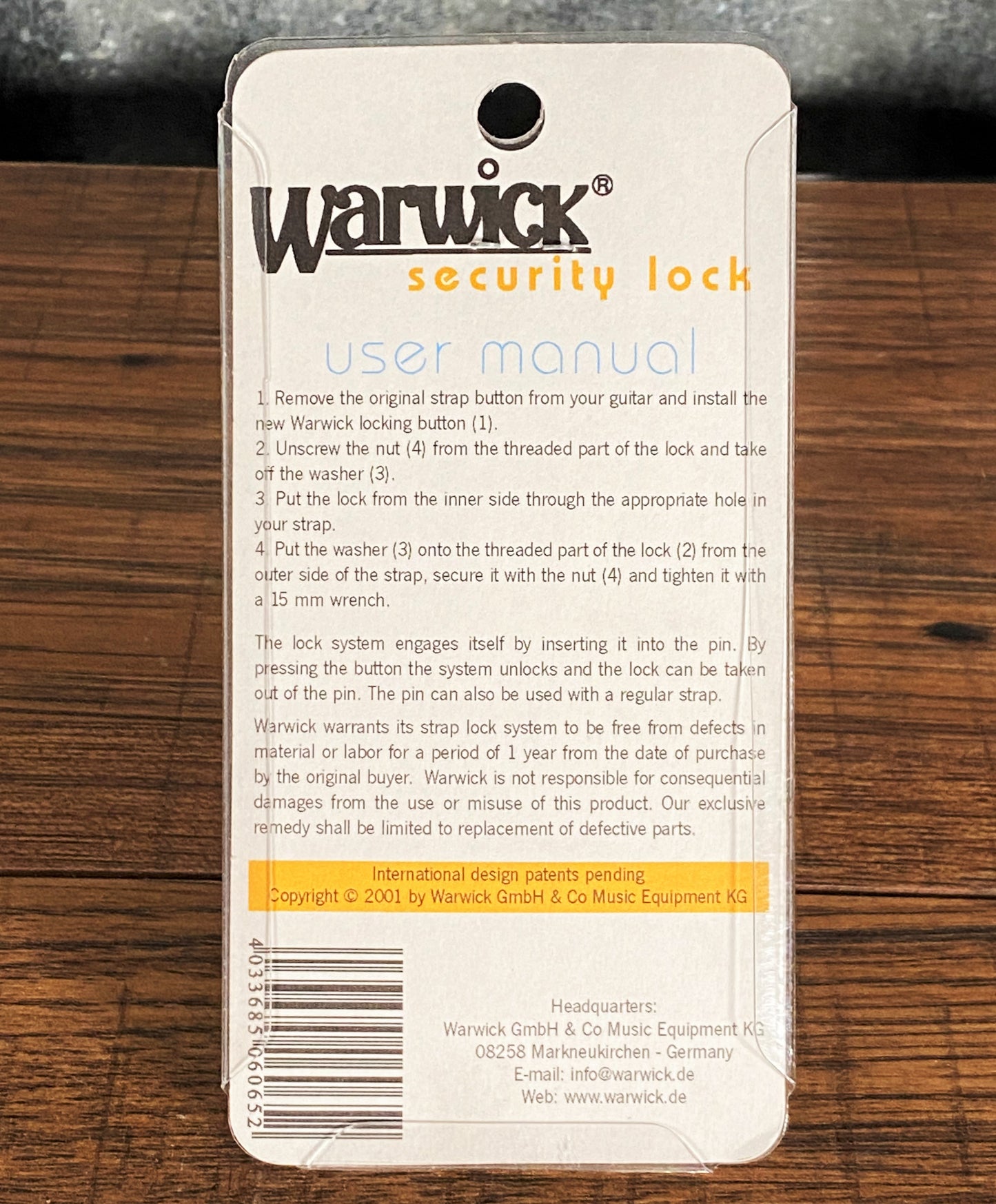 Warwick SP30305BSET Straplocks Set W Style Black