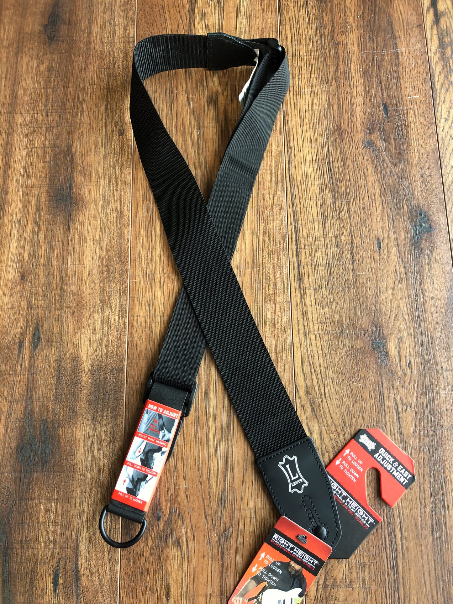 Levy's MRHP-BLK 2" Right Height Adjustable Poly Guitar & Bass Strap Black